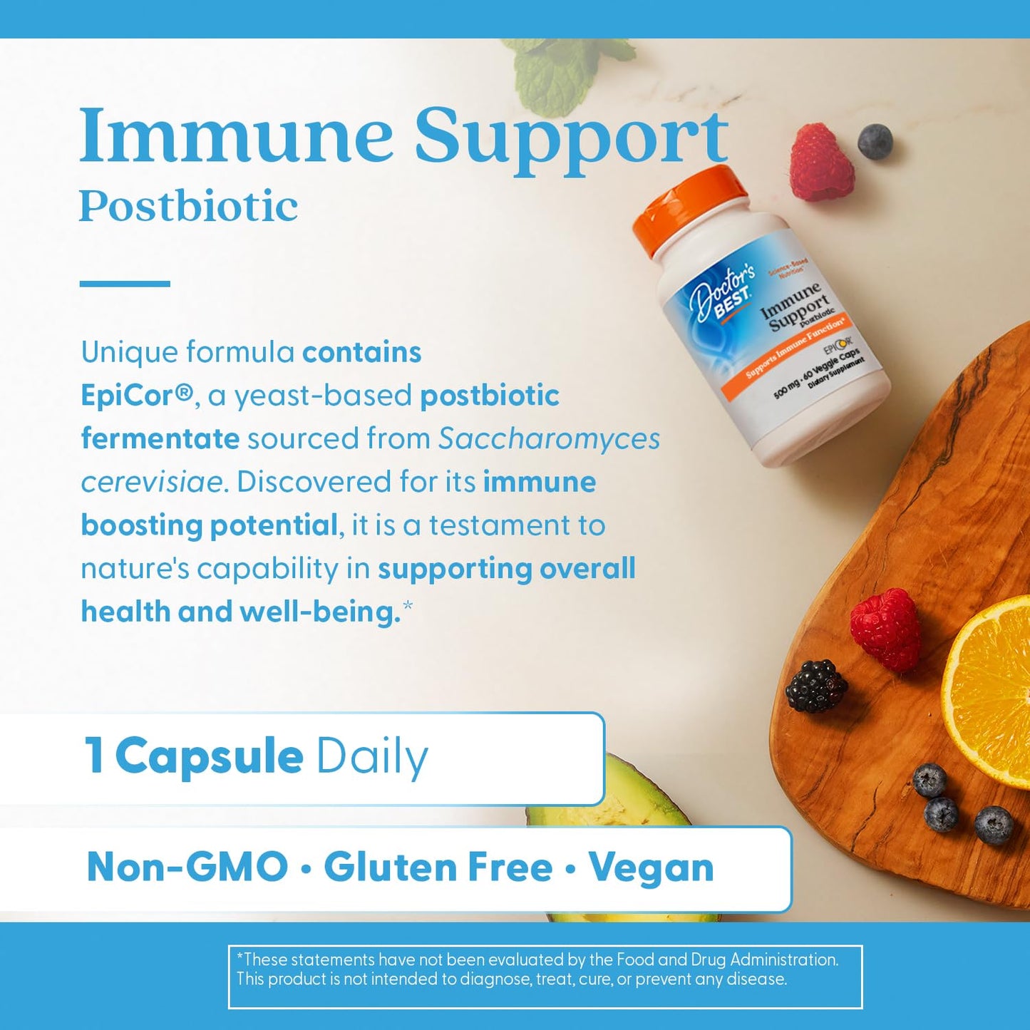 Doctor's BEST EpiCor Immune Support Postbiotic Supplement Veg Cap 60 Count