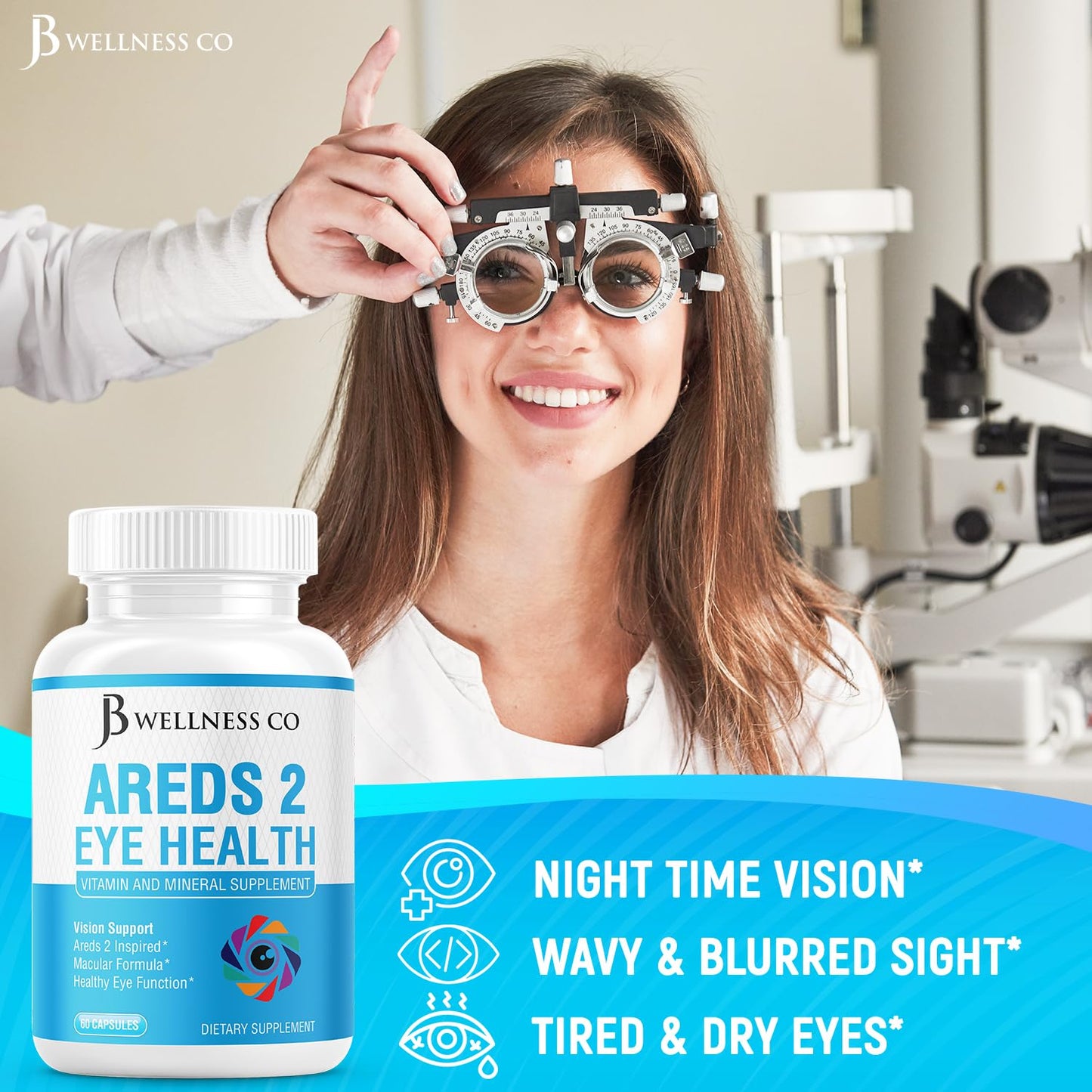 JB Wellness Co AREDS 2 Eye Vitamin & Mineral Supplement 120 Capsules