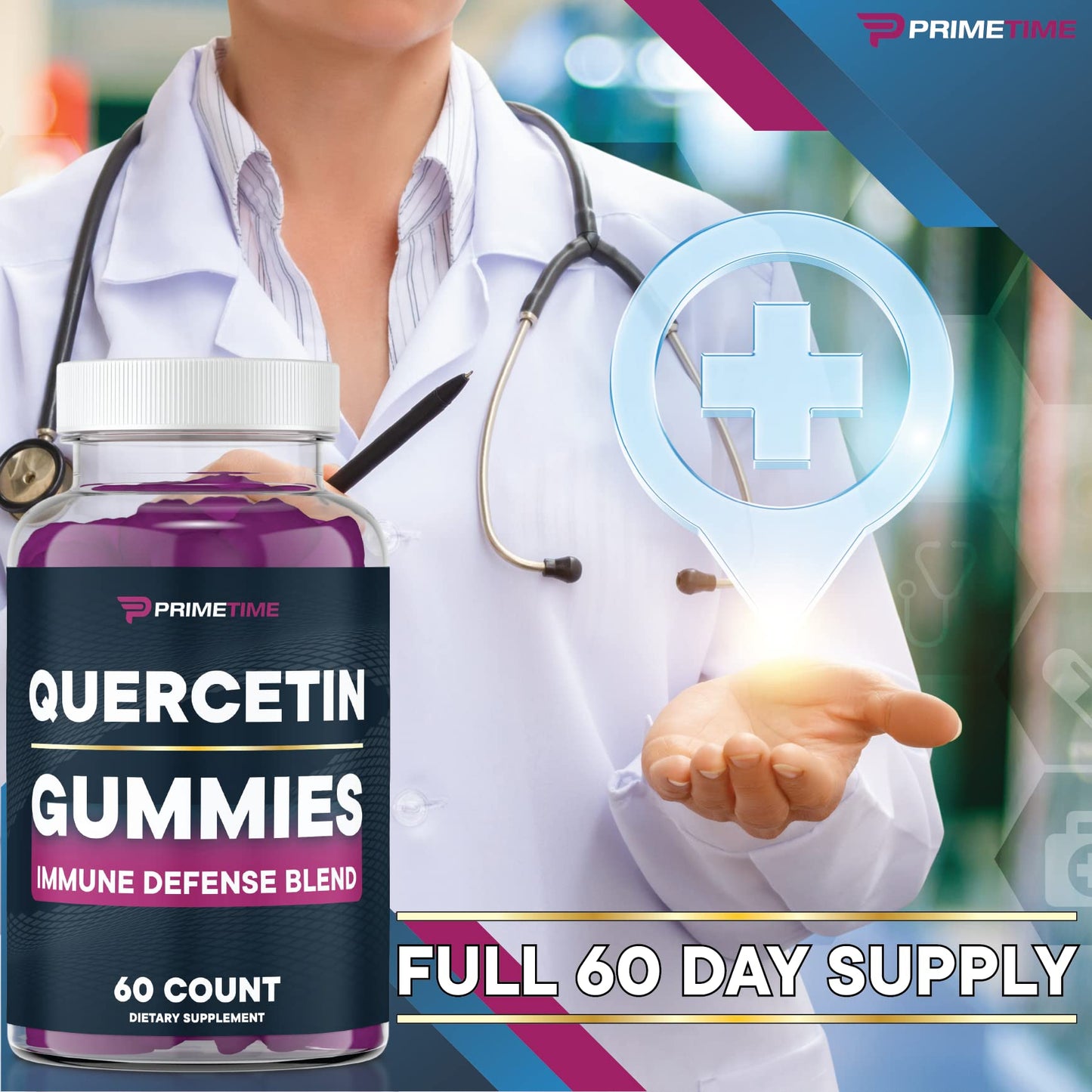 Primetime Sports Quercetin Zinc Vitamin C 1000mg Gummies with Elderberry Flavonoids, 240 Gummies