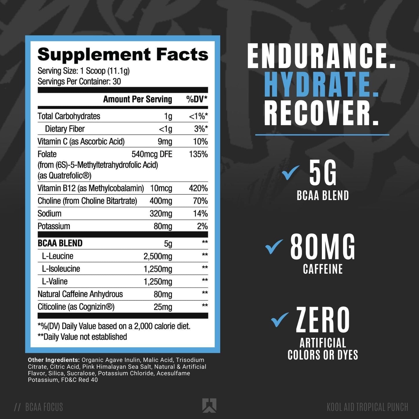 RYSE Up Supplements BCAA Focus Powder 12.06 oz