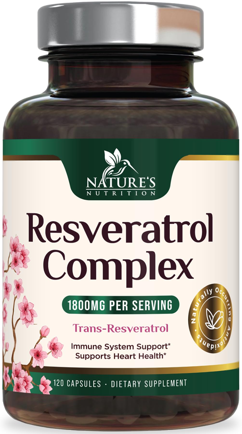 Nature's Nutrition Resveratrol Supplement Capsule 120 Count
