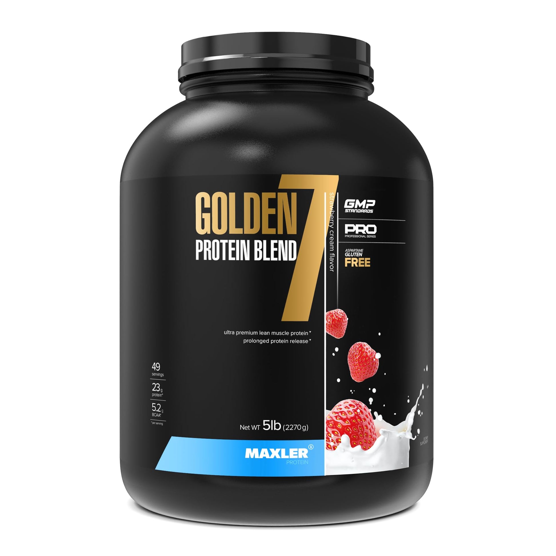 Maxler Golden 7 Protein Blend Strawberry Protein Powder, 80 Servings