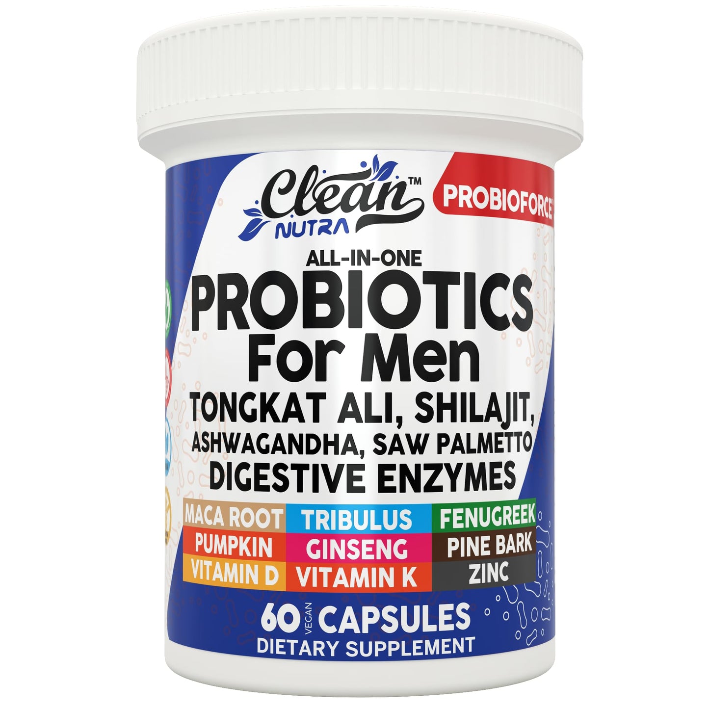 Clean Nutraceuticals Probiotics for Men, 60 Capsules