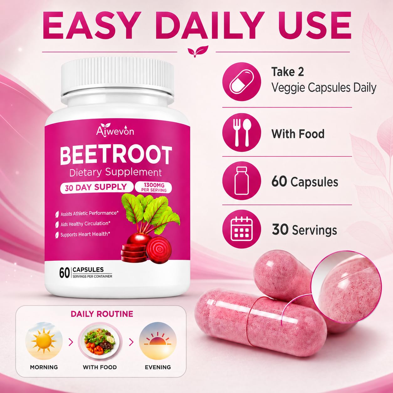 Aiwevon Beet Root Gummies 60 Count