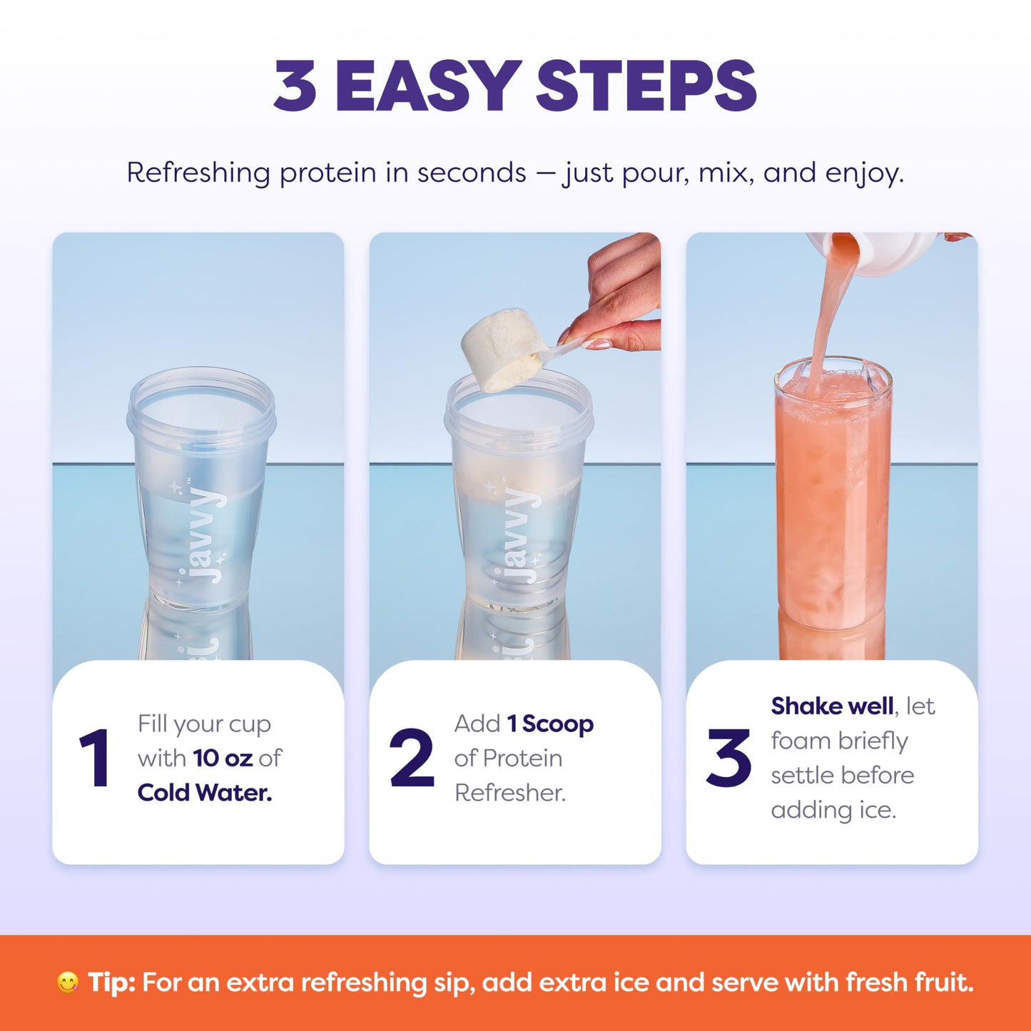 Javvy Clear Protein Powder with Clear Whey Protein Peach Passion 12.8