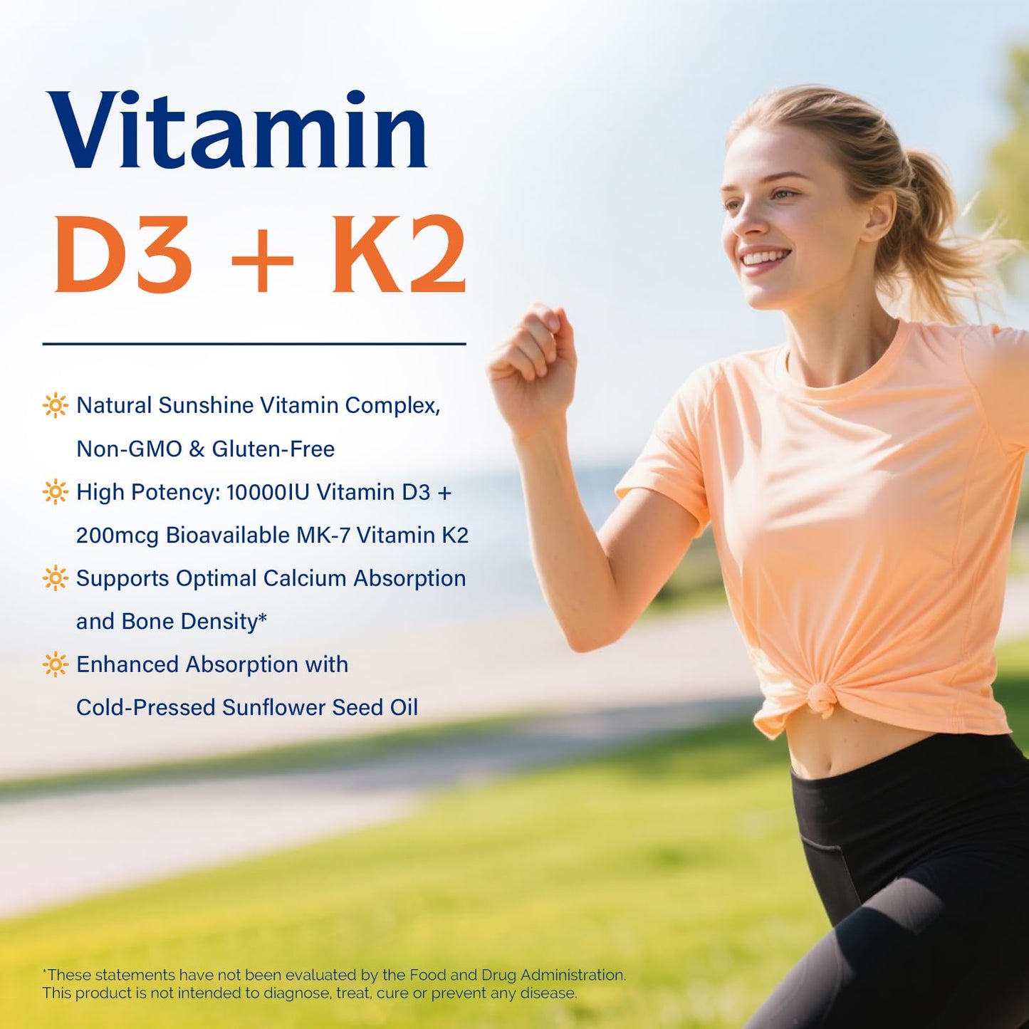 Innate Vitality Vitamin D3 K2 Supplement 60 Softgels