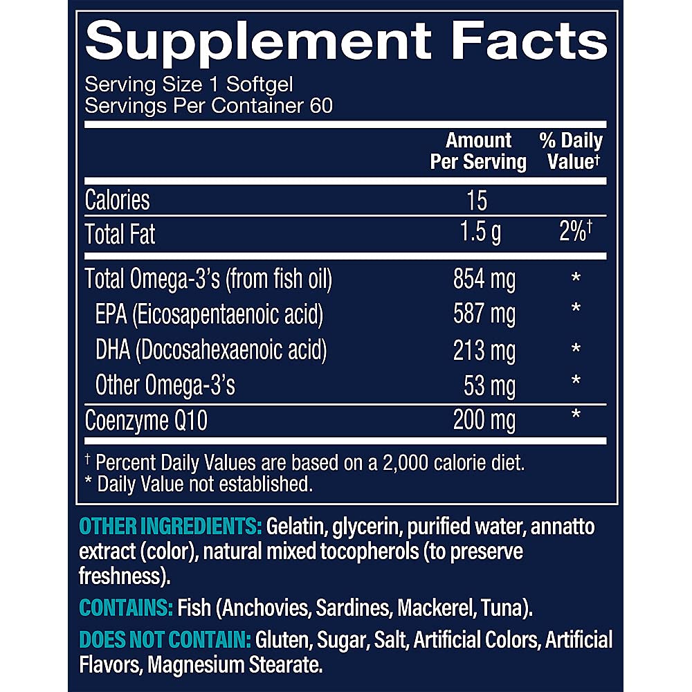 Vthrive Omega-3 with CoQ-10 Softgels 60 Count