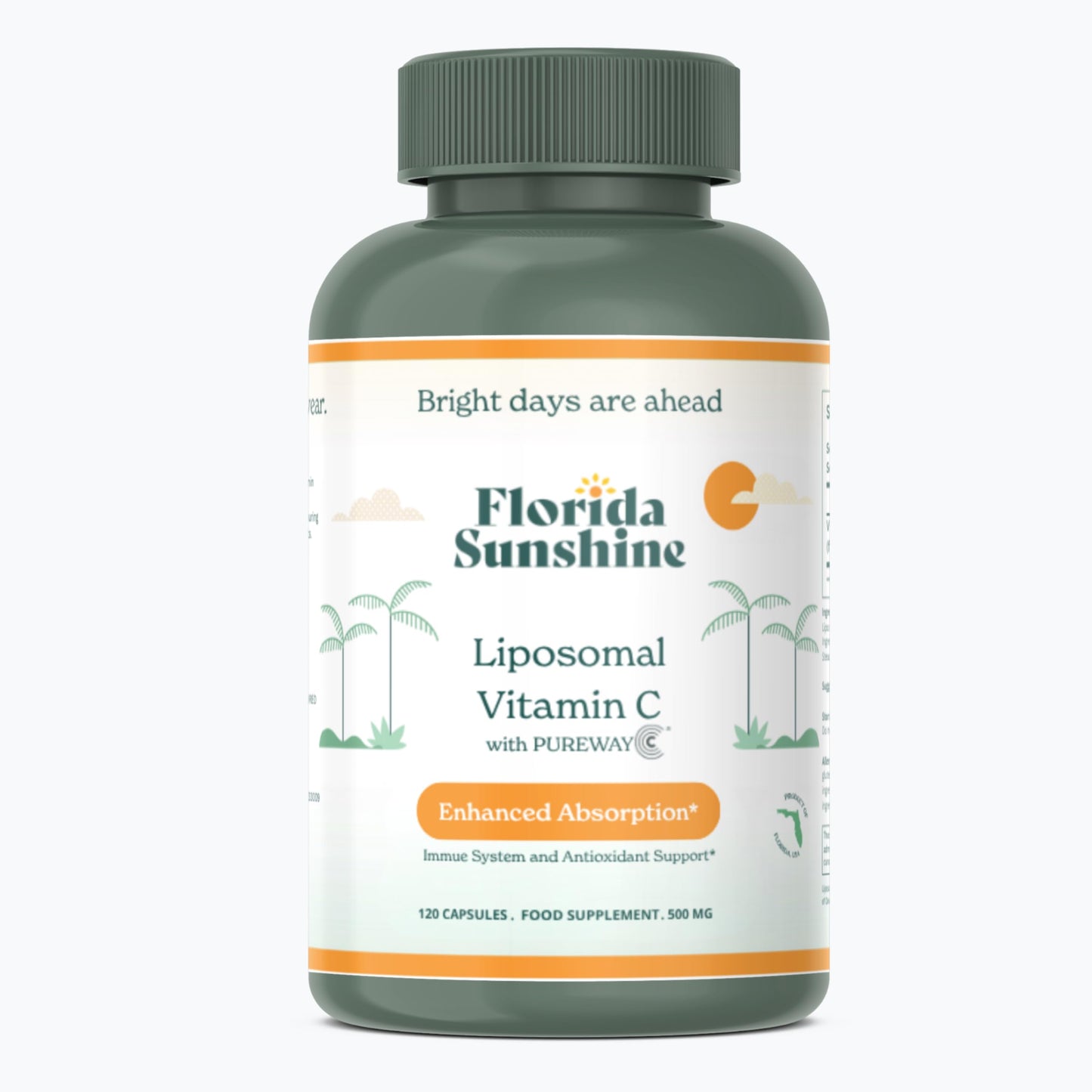 Florida Sunshine Liposomal Vitamin C 500mg 120 Capsules