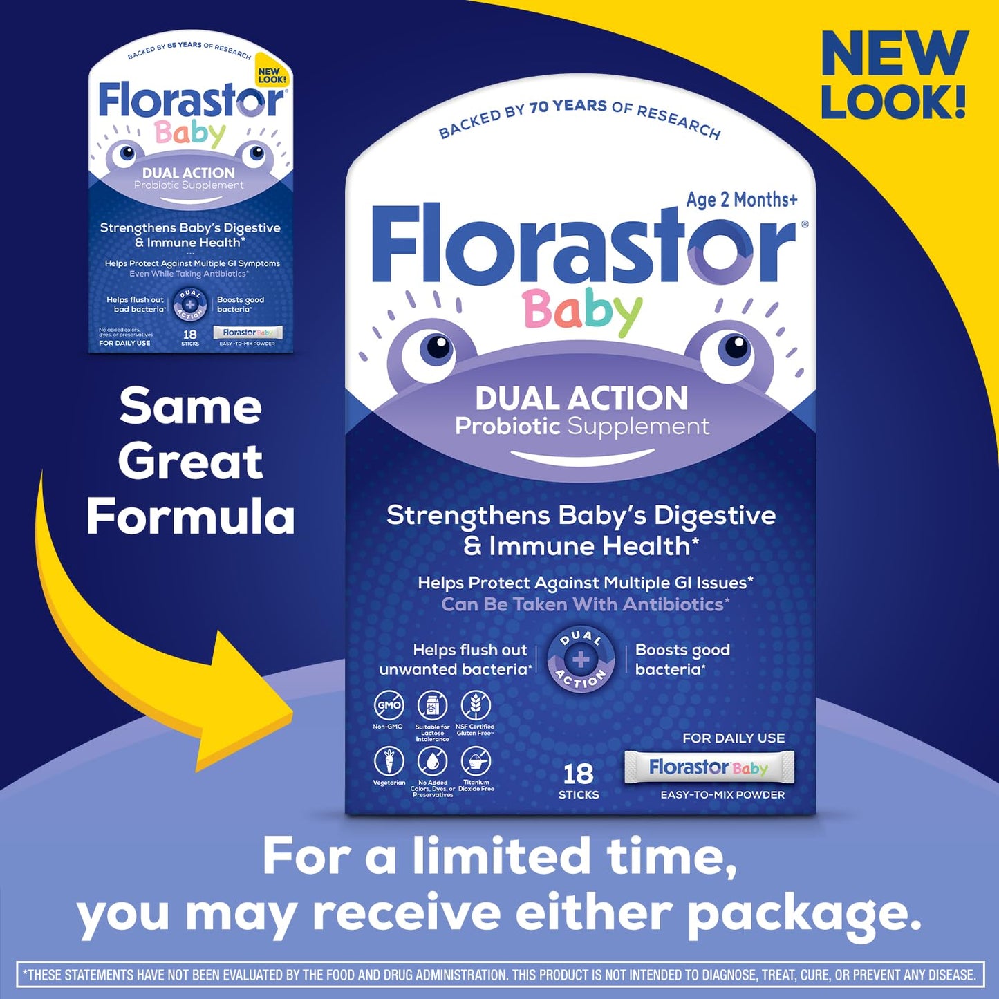 Florastor Baby Daily Probiotic Powder Packets, 18 Packets