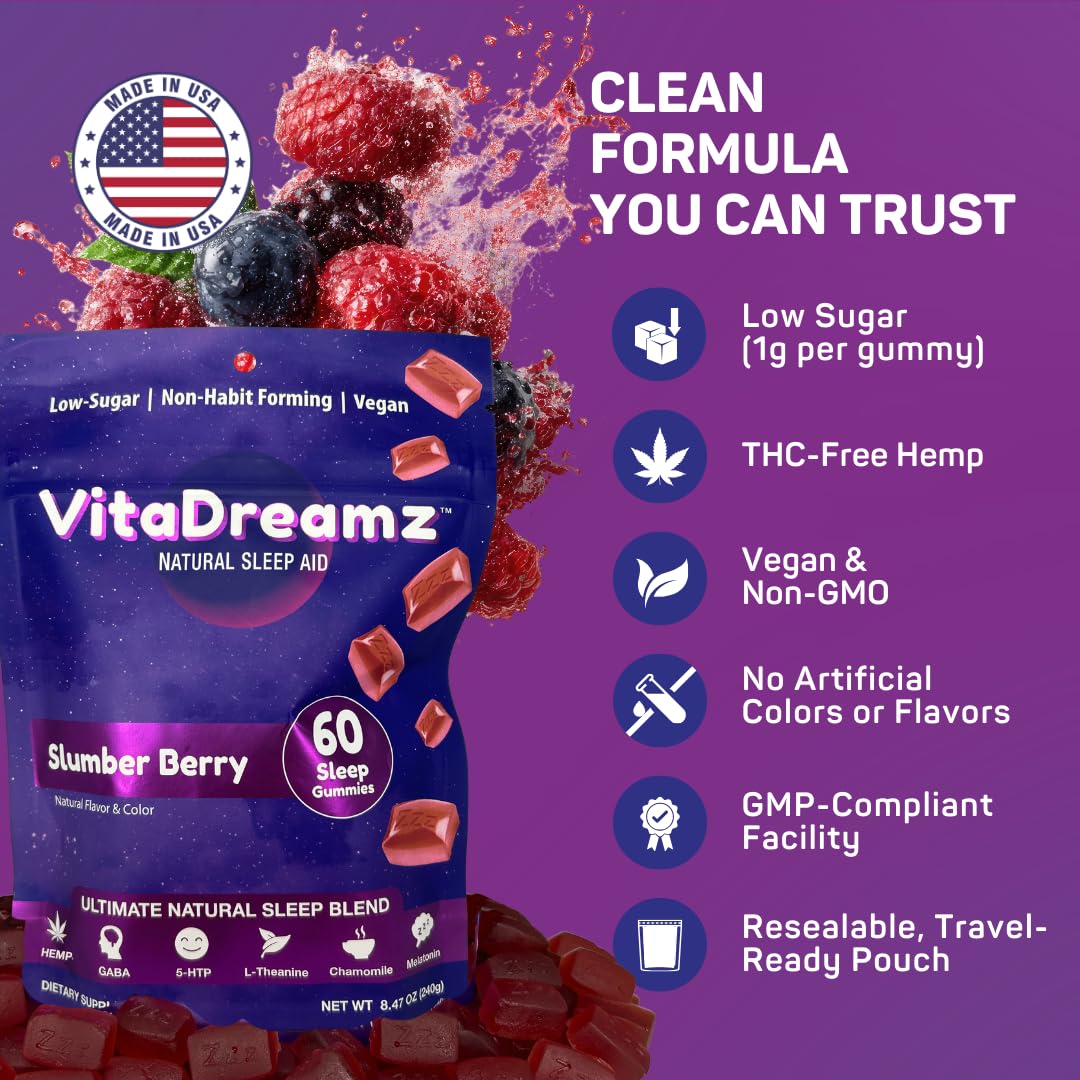 VitaDreamz Premium Melatonin Sleep Gummies 180 Count
