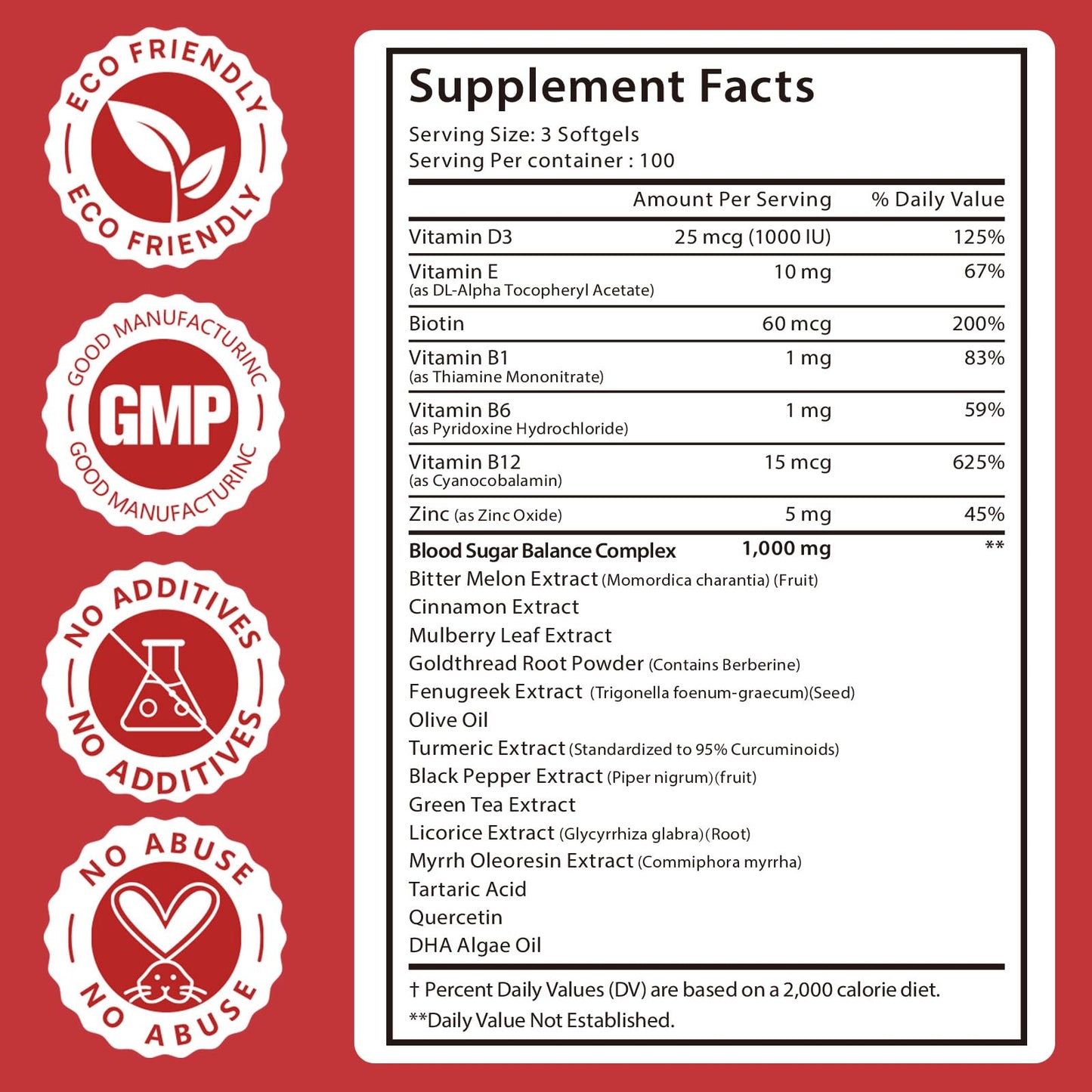 Ruduwu Blood Sugar Complex Supplement Softgels, 300 Count