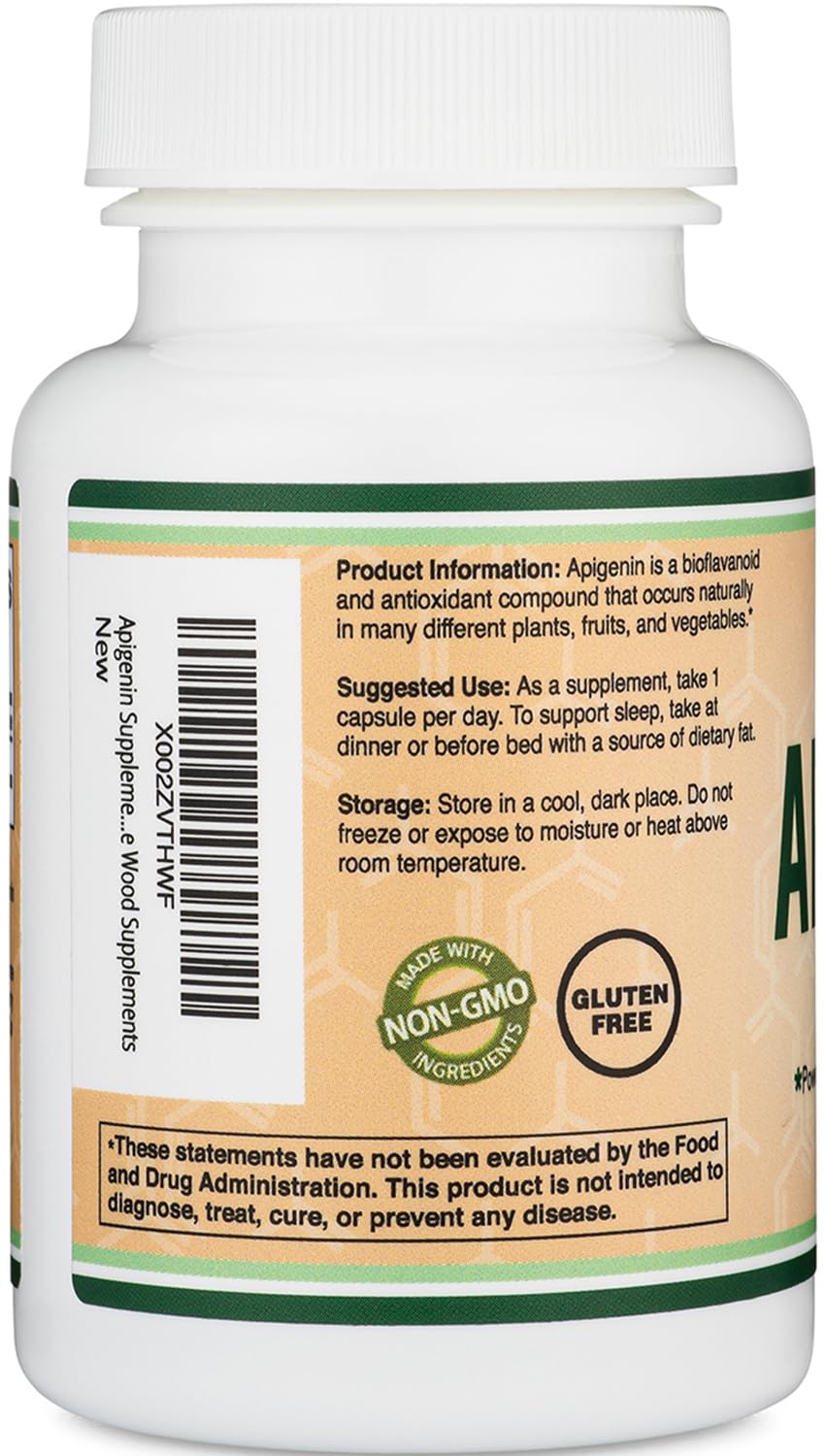 Double Wood Supplements Apigenin 50mg Capsule, 120 Count