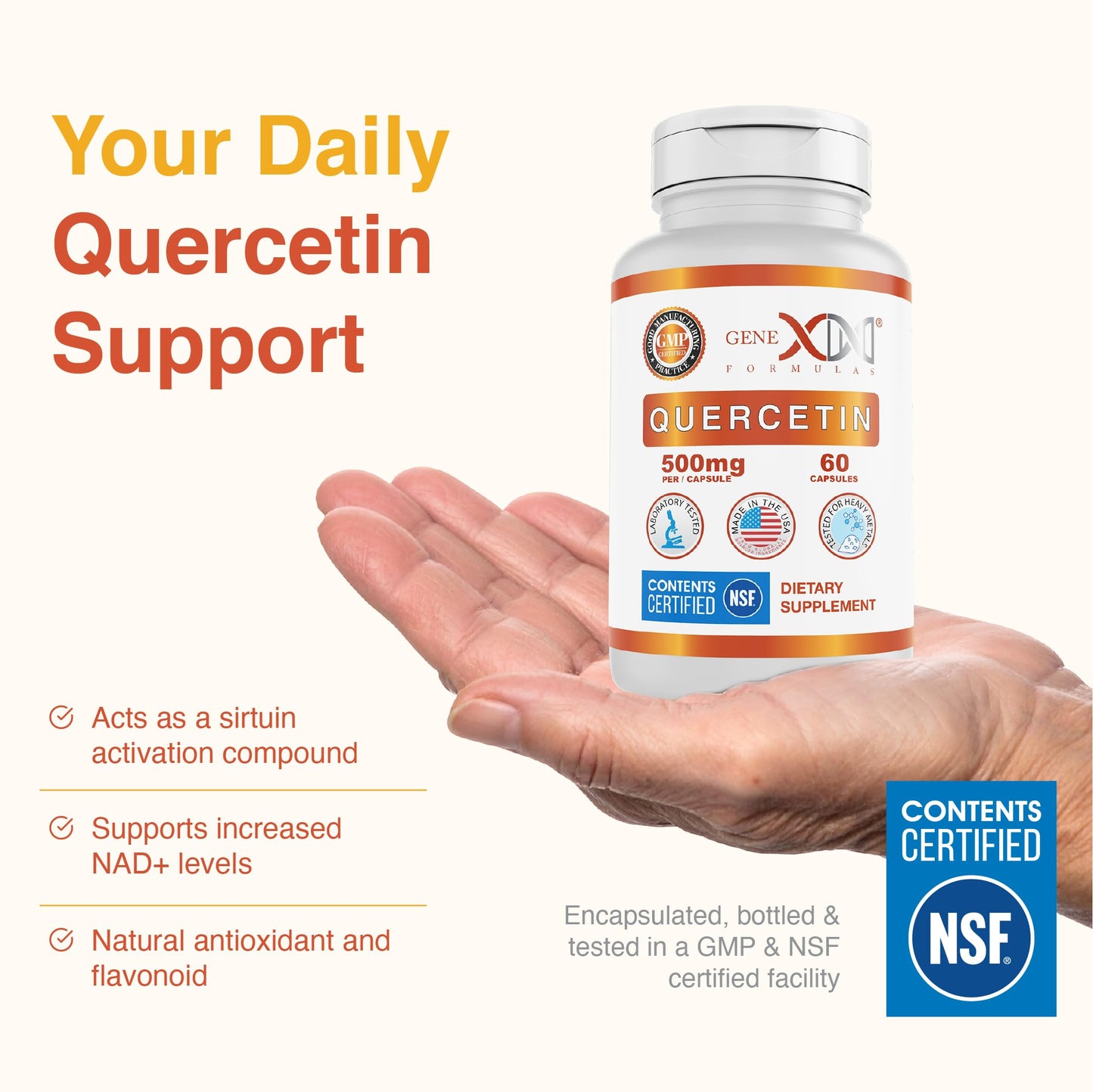 Genex Formulas Quercetin 500mg Capsule, 300 Capsules