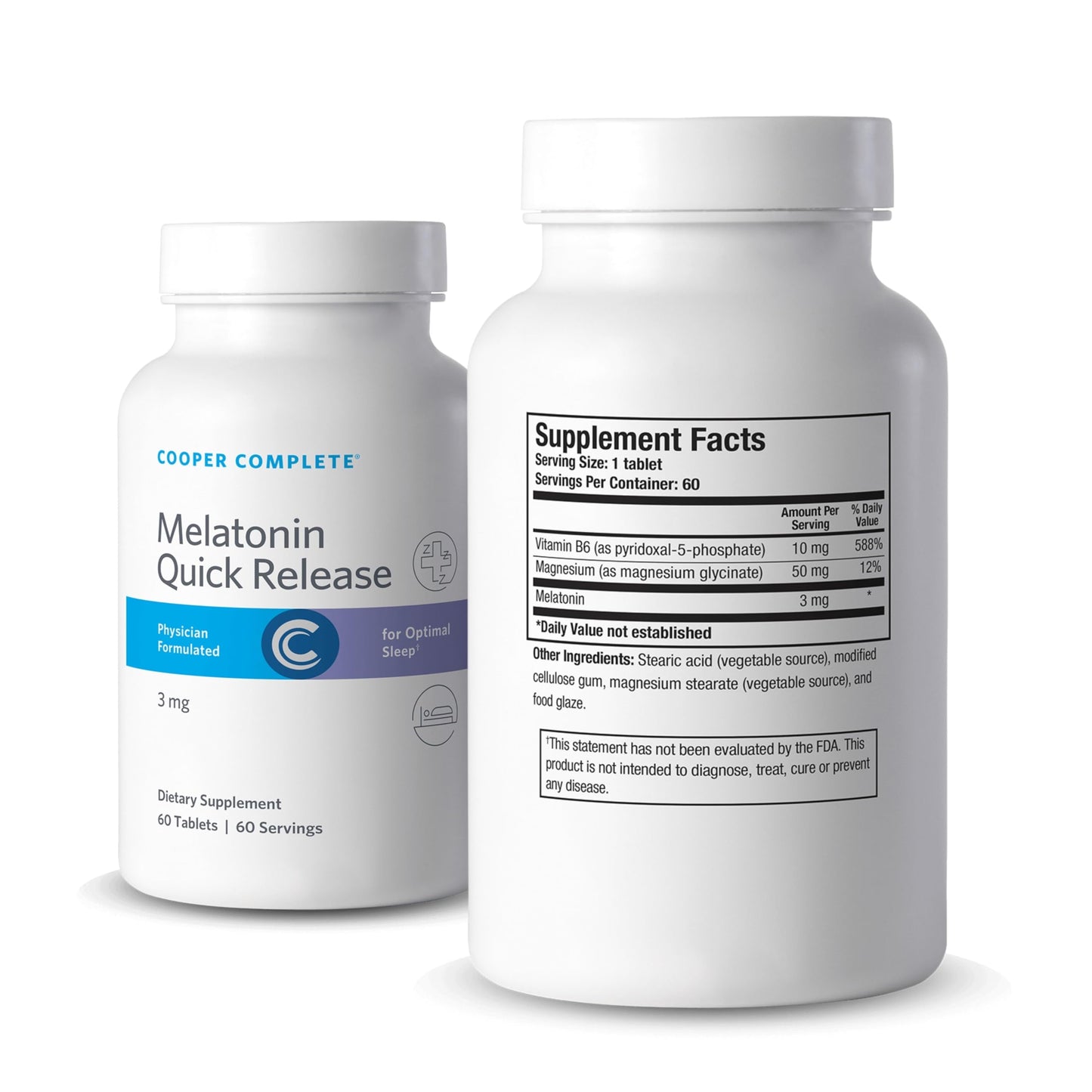 Cooper Complete Quick Release Melatonin 3 mg Fast-Dissolving Tablet, Sleep Support, 60 Tablets