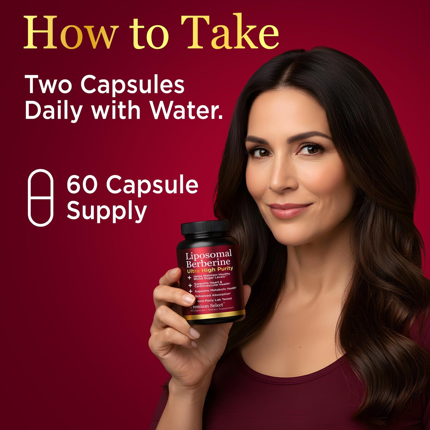 Premium Select Nutrition Liposomal Berberine HCL Capsules, 60 Capsules
