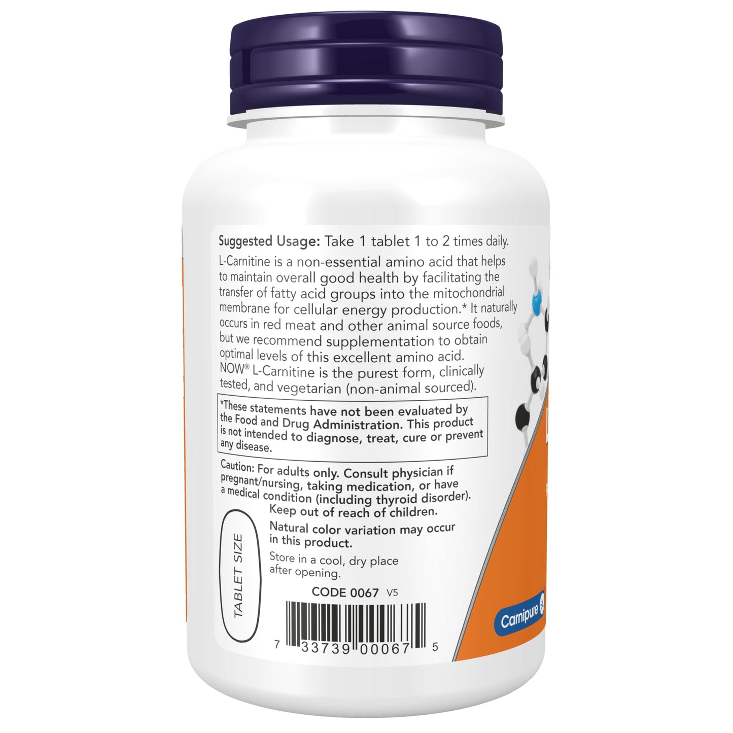 NOW Foods L-Carnitine 1000 mg Tablets, 50 Tablets