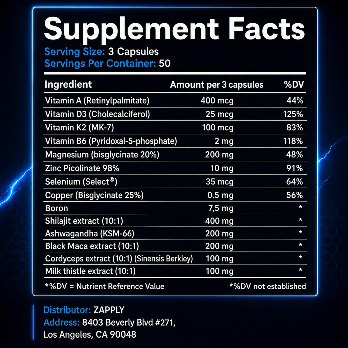 Zapply T1 Supplement Capsule 1 Count