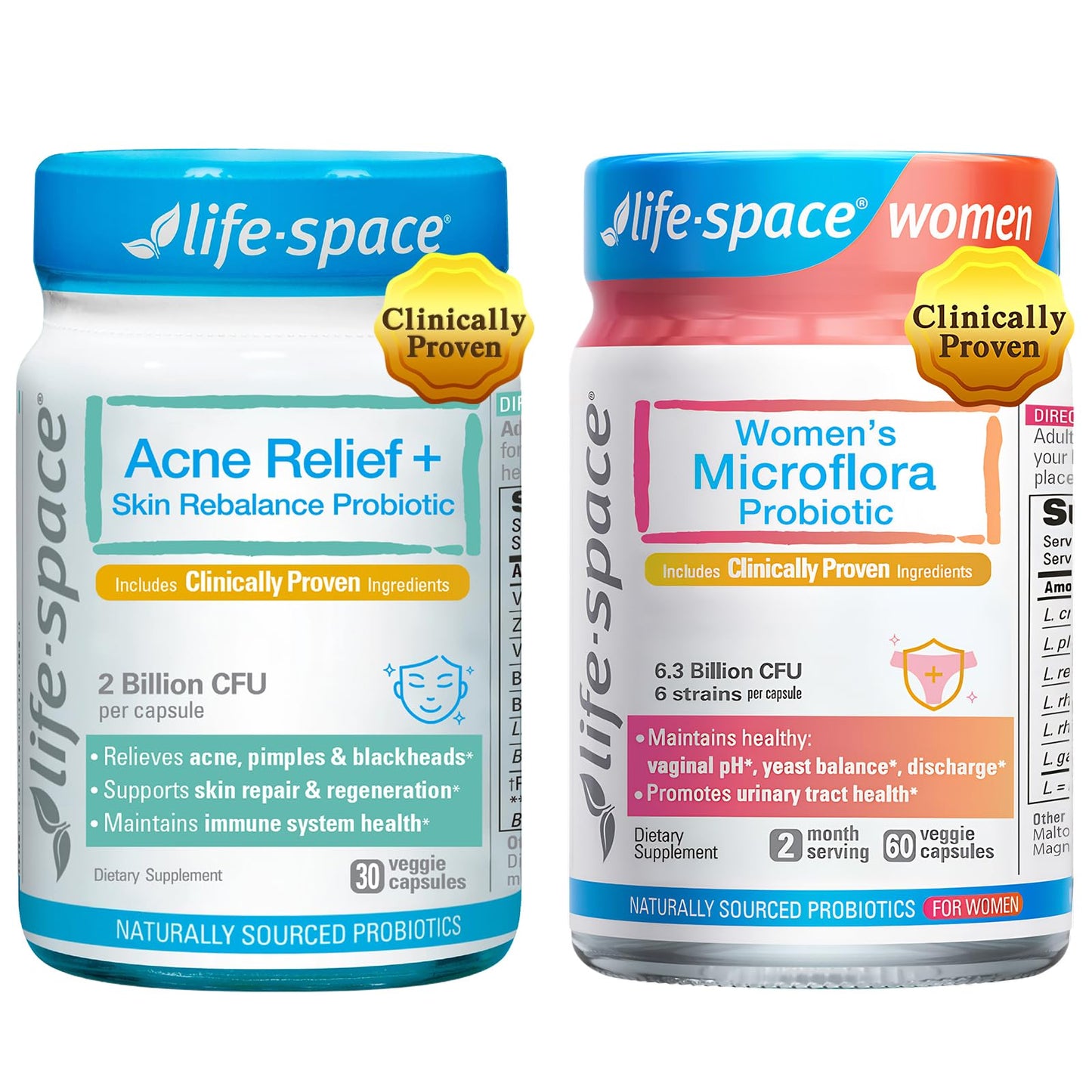 Life-Space Probiotics for Women + Skin Probiotic Capsules, 90 Count