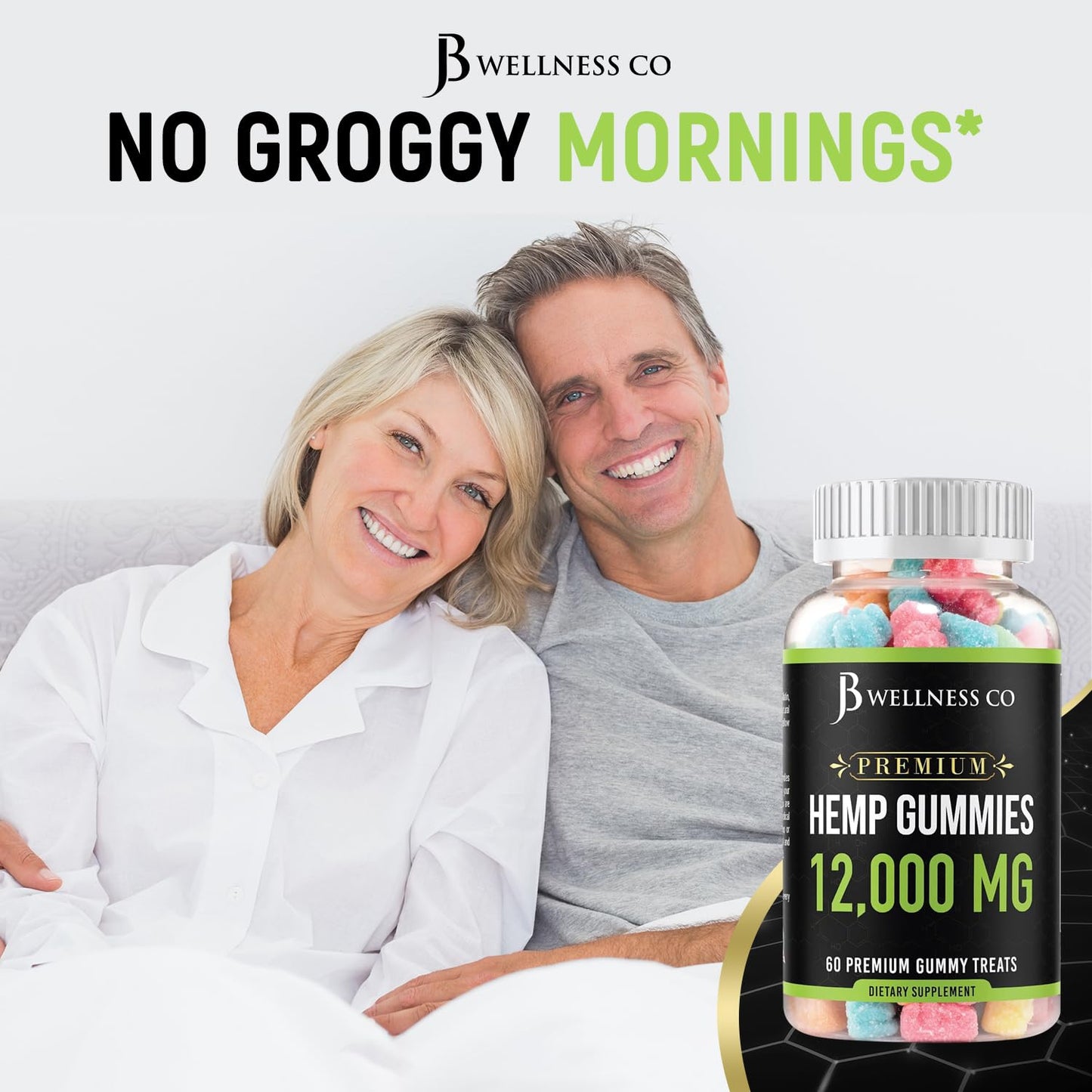 JB Wellness Co Hemp Gummies Premium 12,000 Gummies, 120 Count
