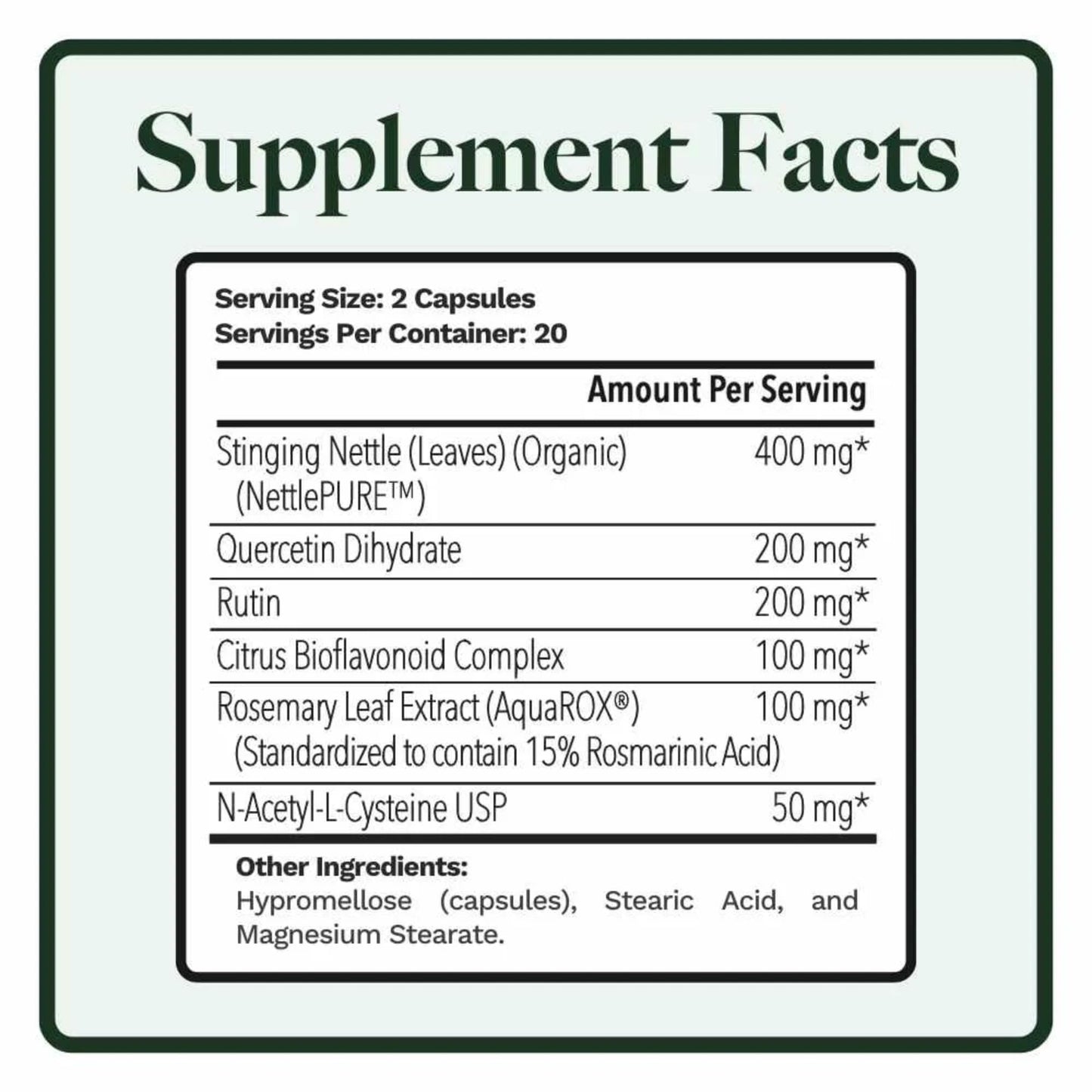 Utzy Naturals Allurtica Sinus & Respiratory Support Supplement 40 Capsules