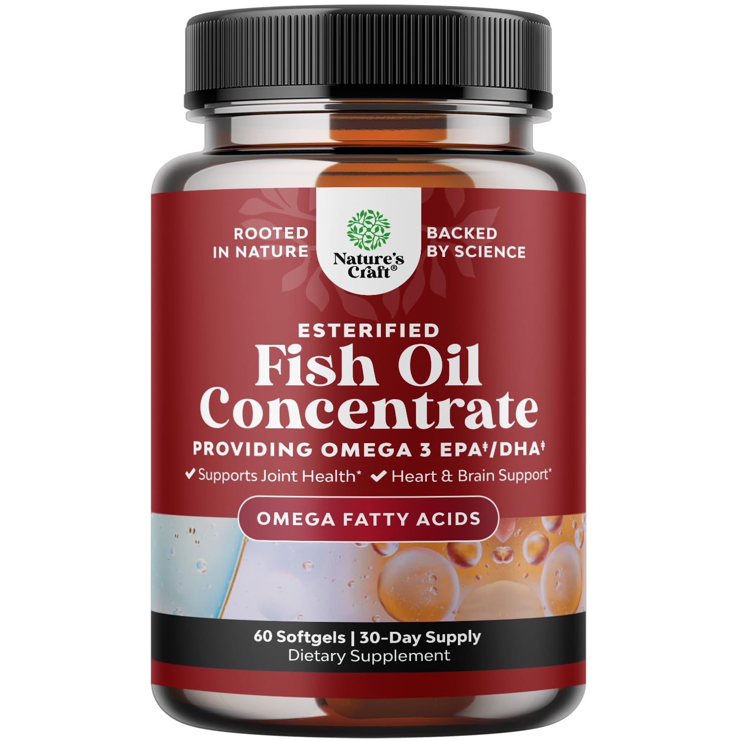 Natures Craft Omega-3 Fish Oil Supplement Softgels 60 Count