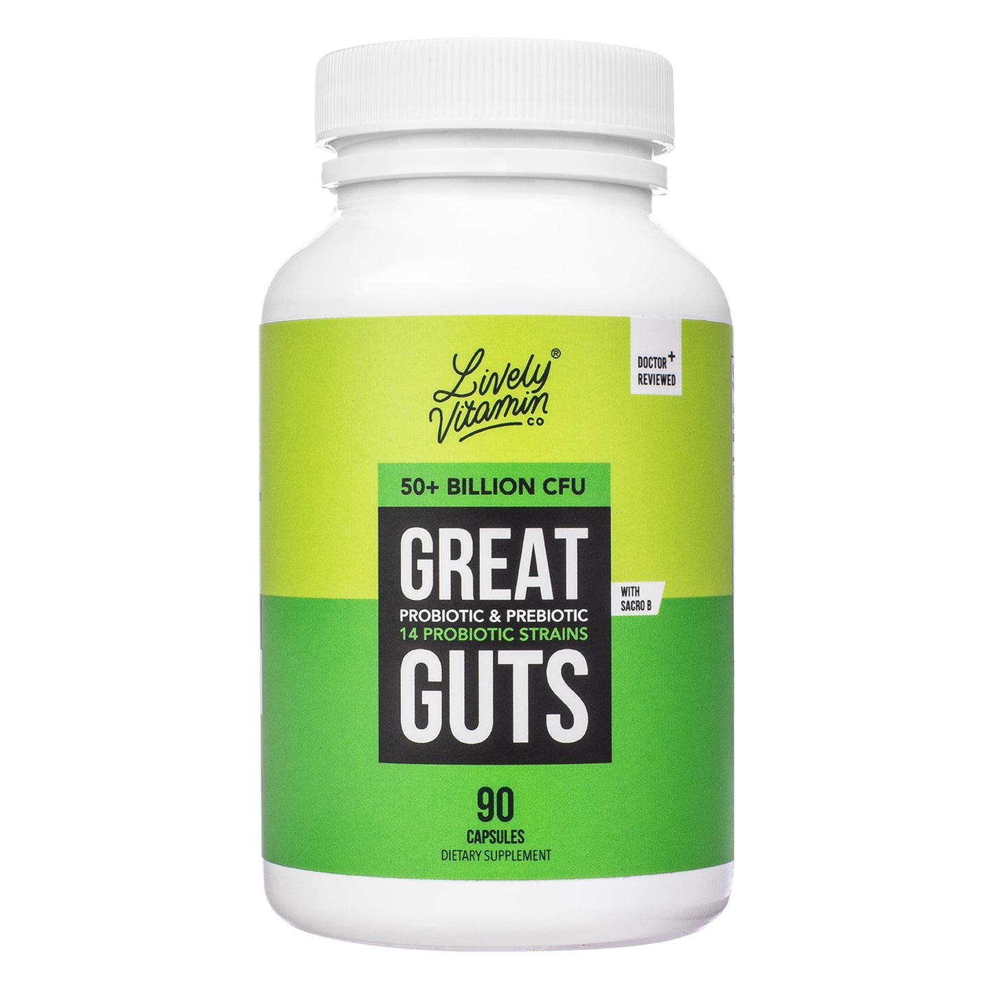 LIVELY VITAMIN CO Great Guts Probiotic 50 Billion CFU 90 Capsules