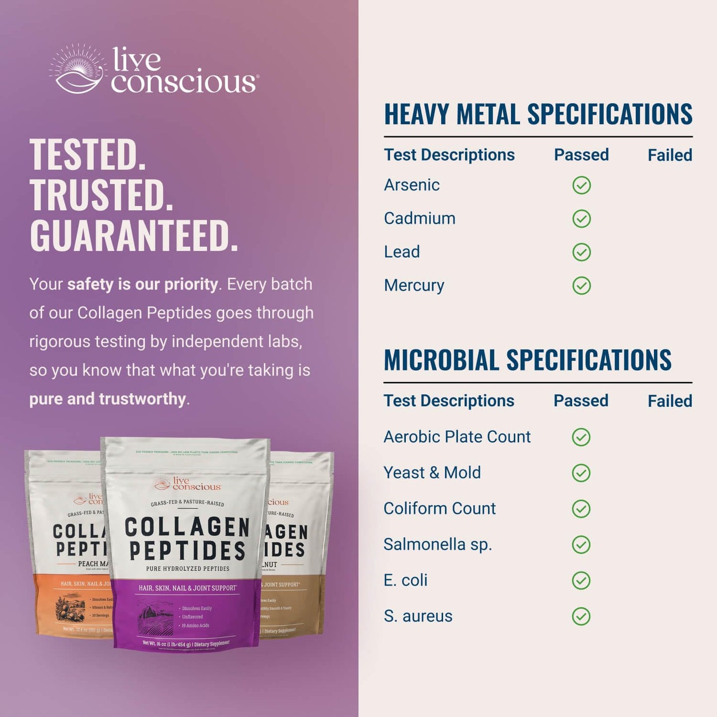 Live Conscious Collagen Peptides Powder, 16 oz