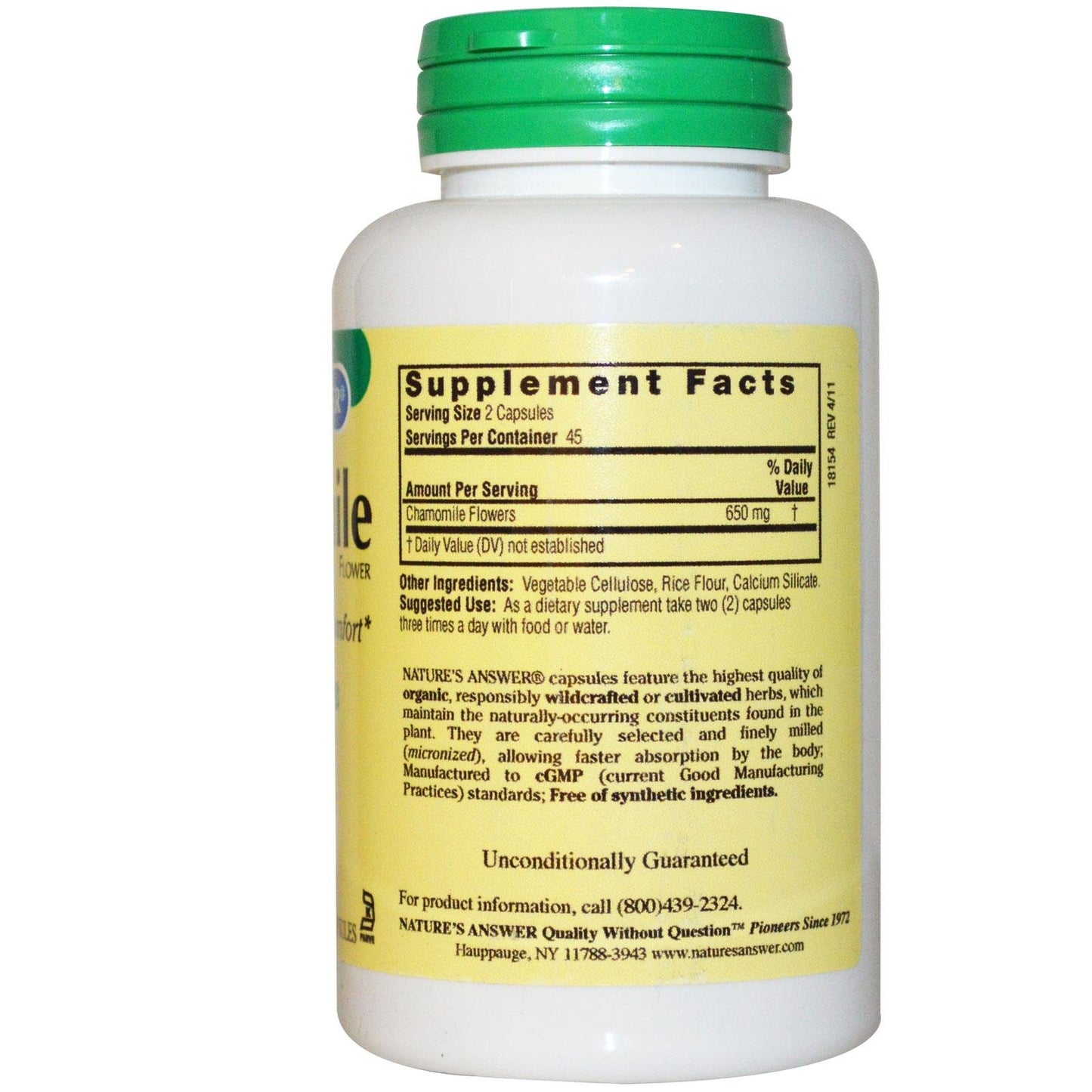 Nature's Answer Chamomile Flower Capsules 90 Count
