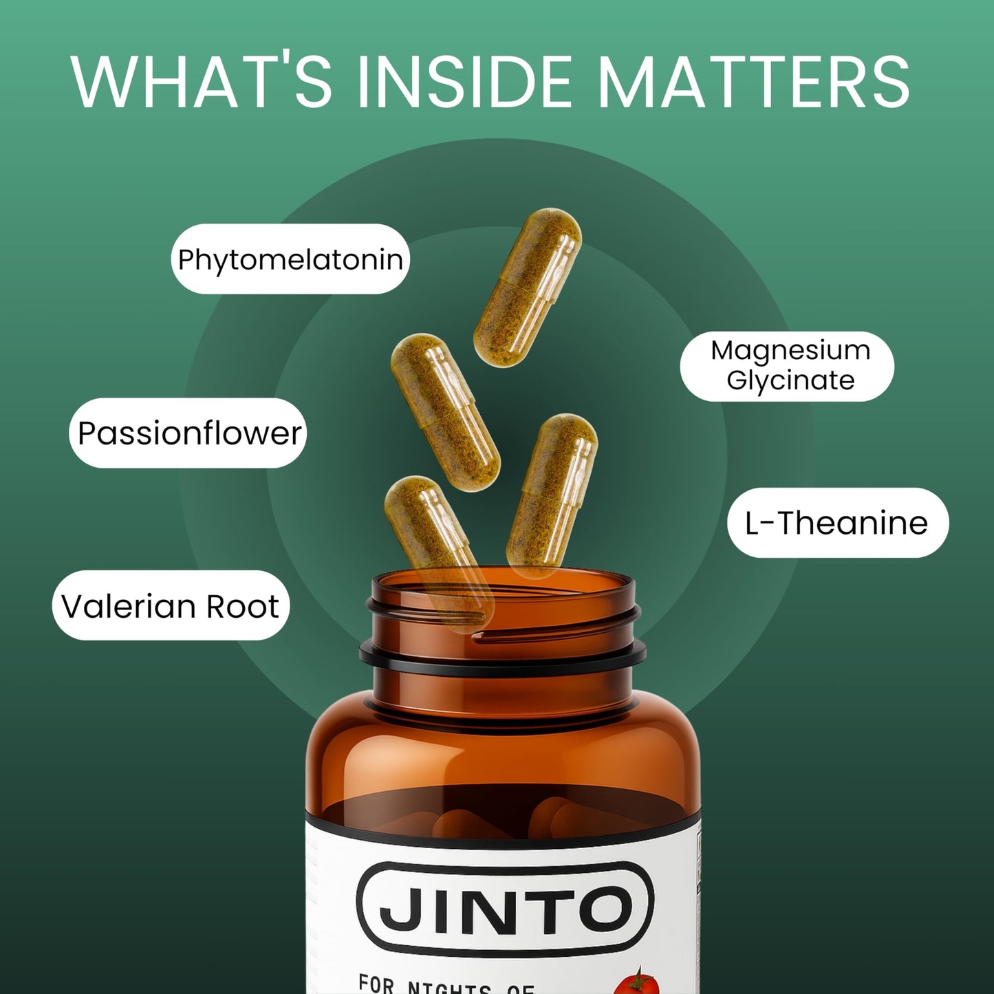 JINTO Melatonin Sleep Capsules, 60 Count