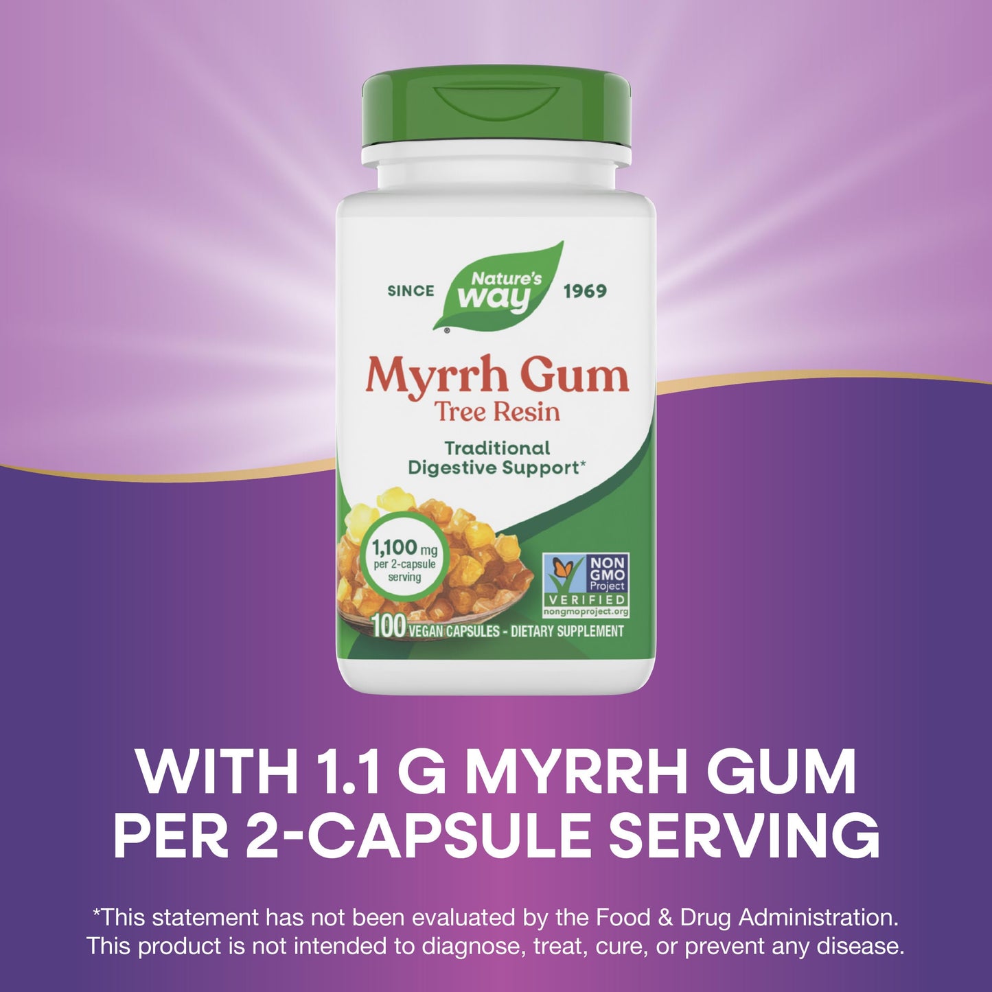 Nature's Way Myrrh Gum Tree Resin Capsules 100 Capsules