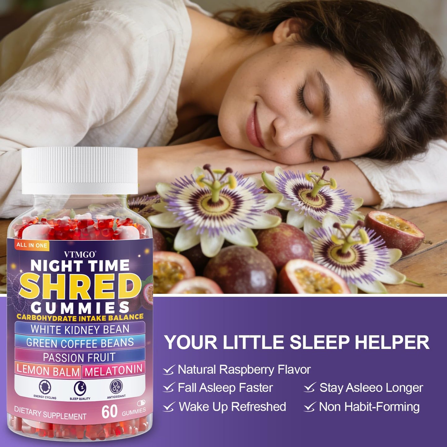 VTMGO Night Time Shred Gummies 60 Count
