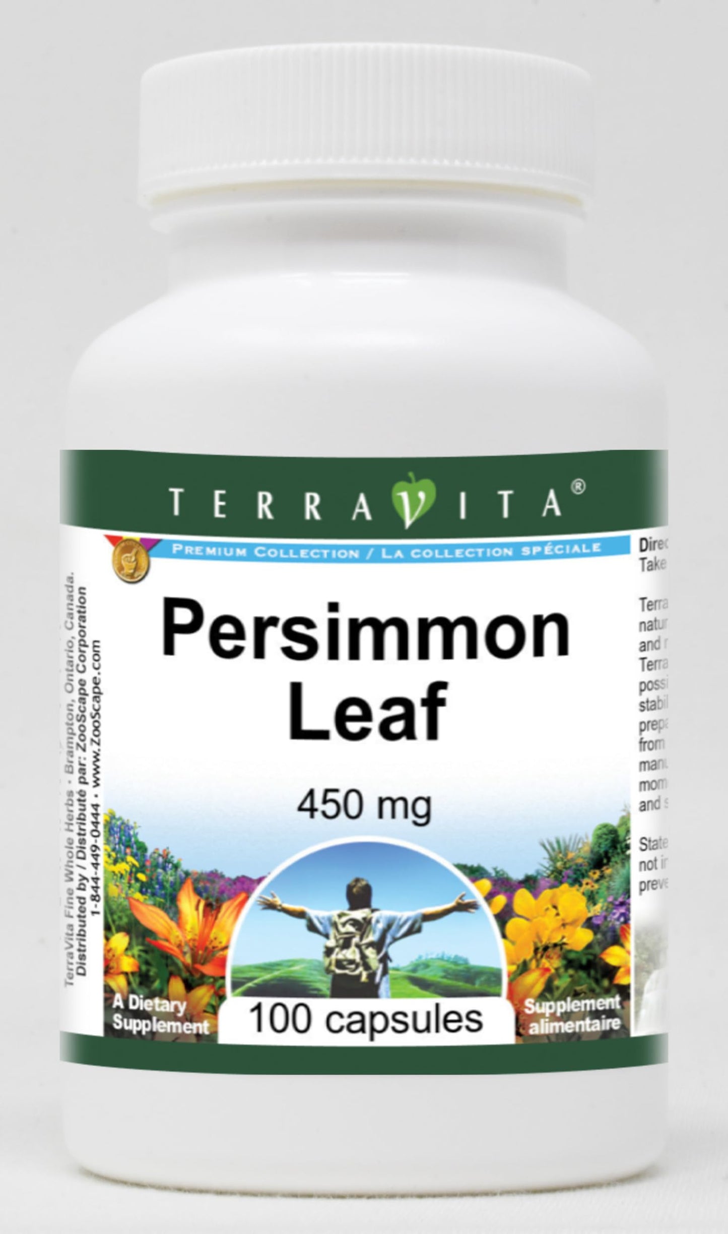 Terravita Persimmon Leaf 450 mg Capsules, 100 Count