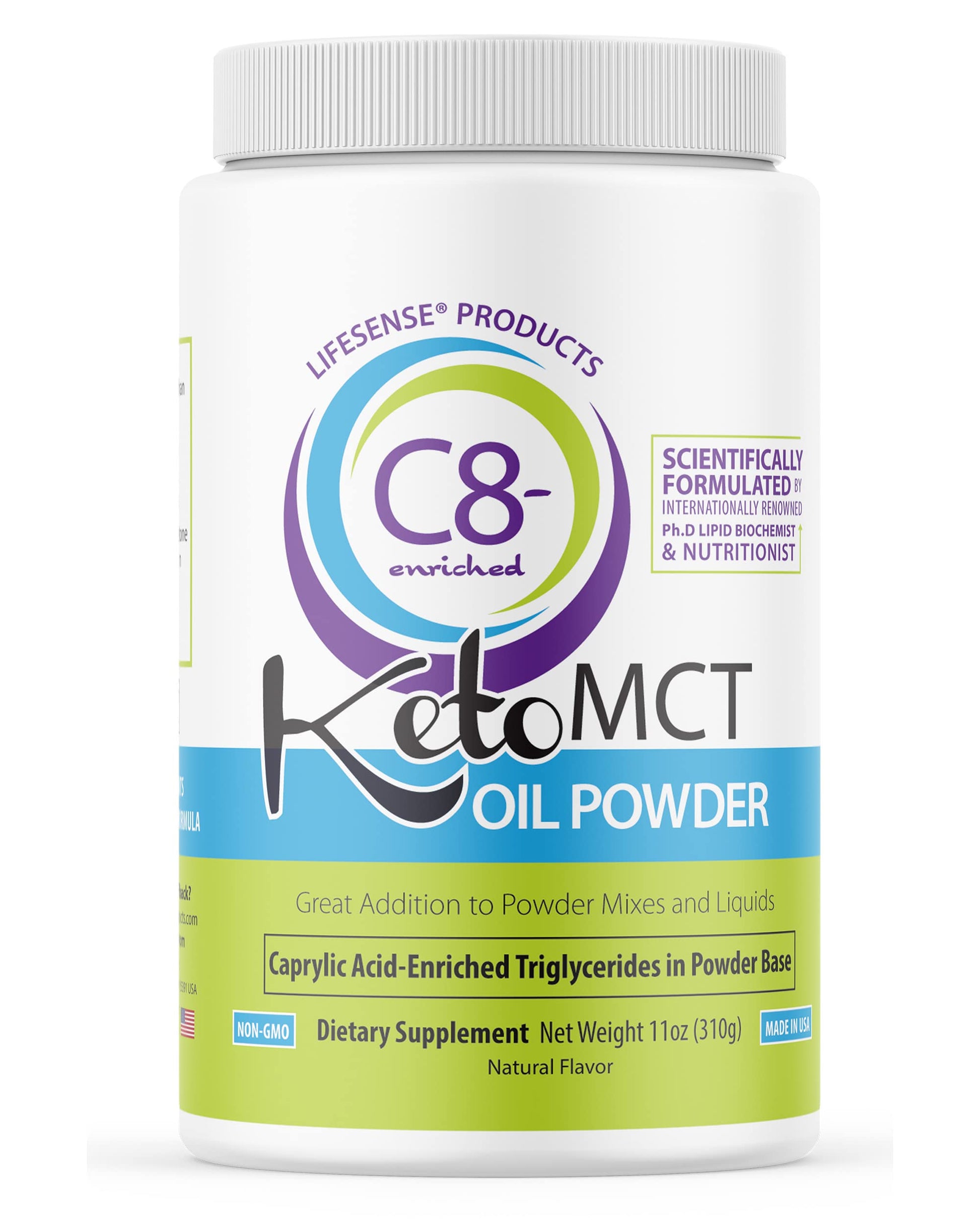 LifeSense C8 Enriched MCT Oil Powder 11 Ounce