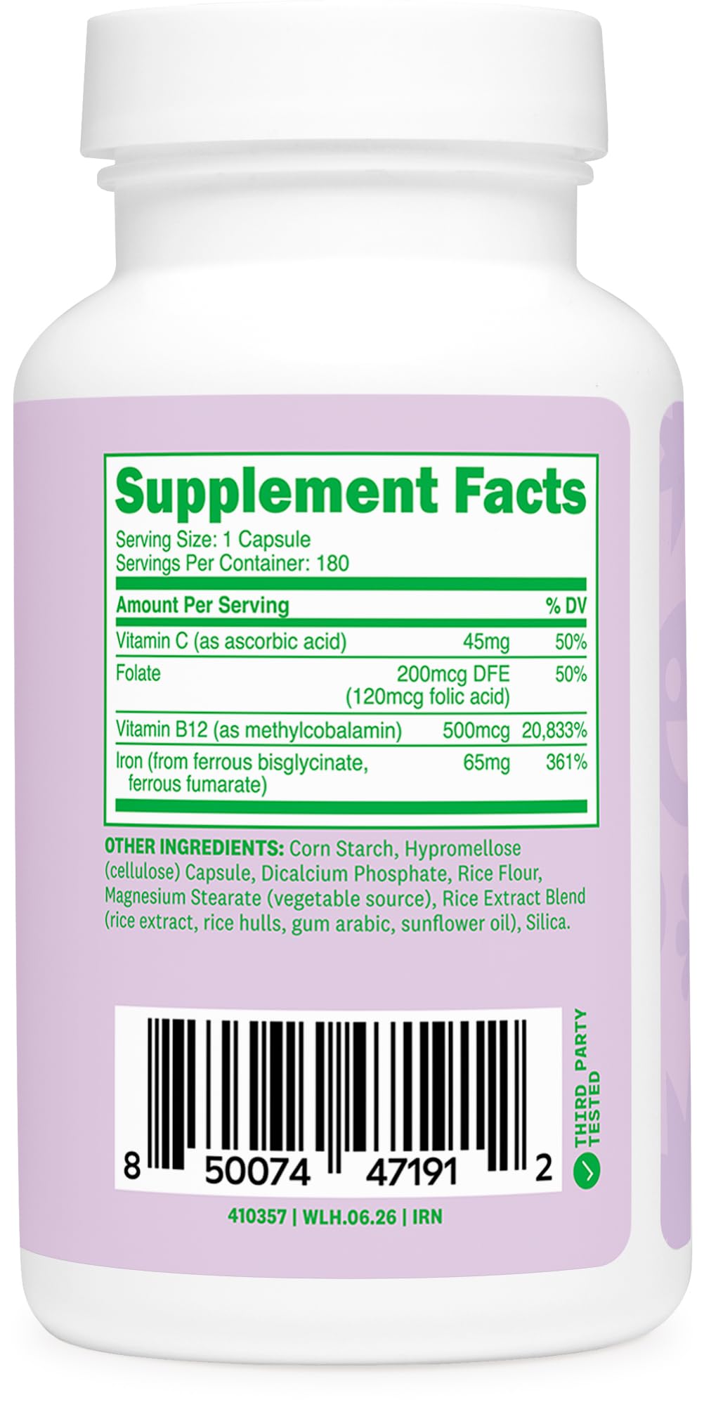 Wellah Iron Supplement for Women (65mg) Capsule 180 Capsules