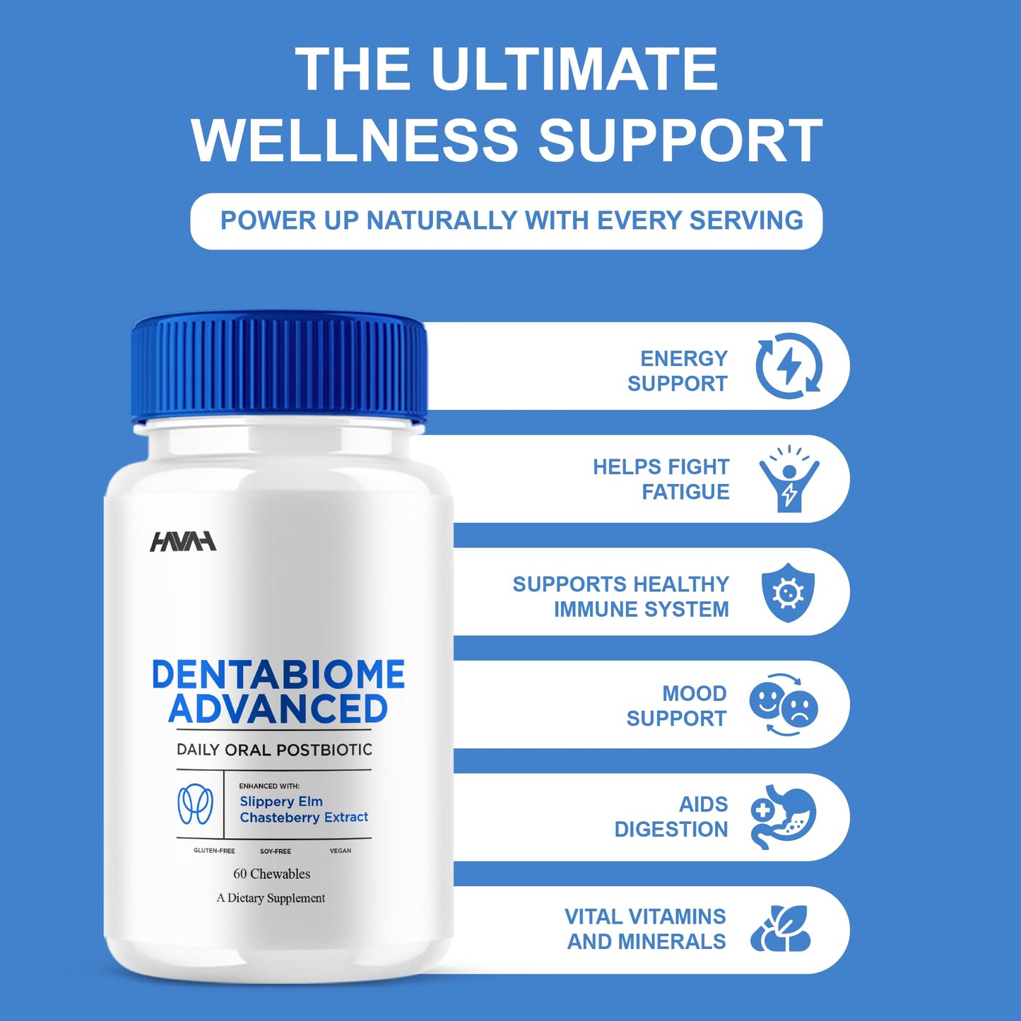 Havah Dentabiome Advanced Daily Health Support Pills, Chewable, 60 Count