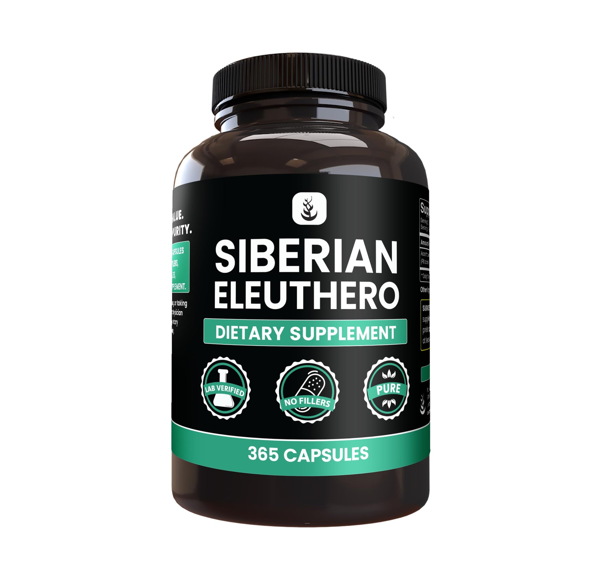 PURE ORIGINAL INGREDIENTS Siberian Eleuthero Capsules 365