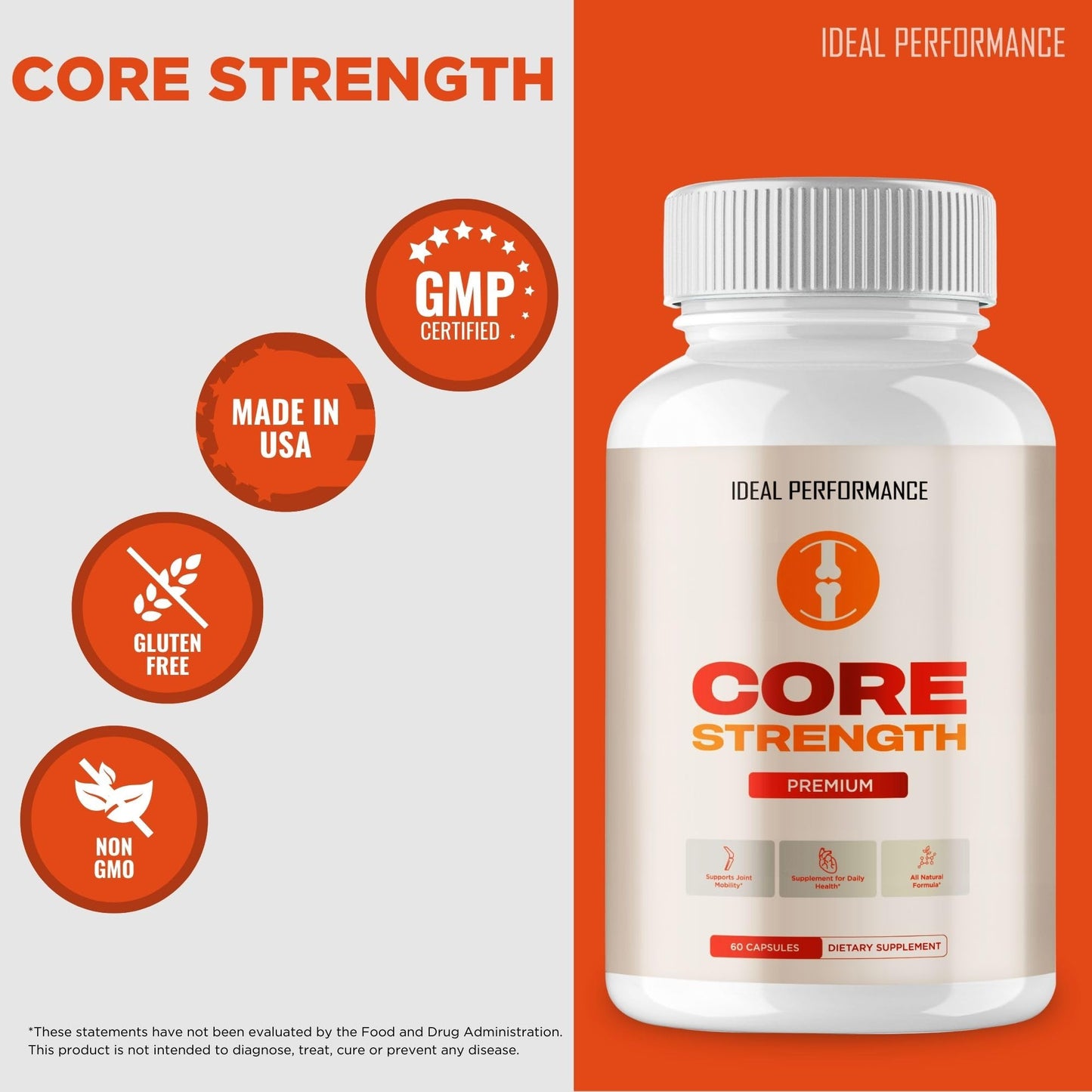 Ideal Performance Core Strength Capsules, 60 Capsules