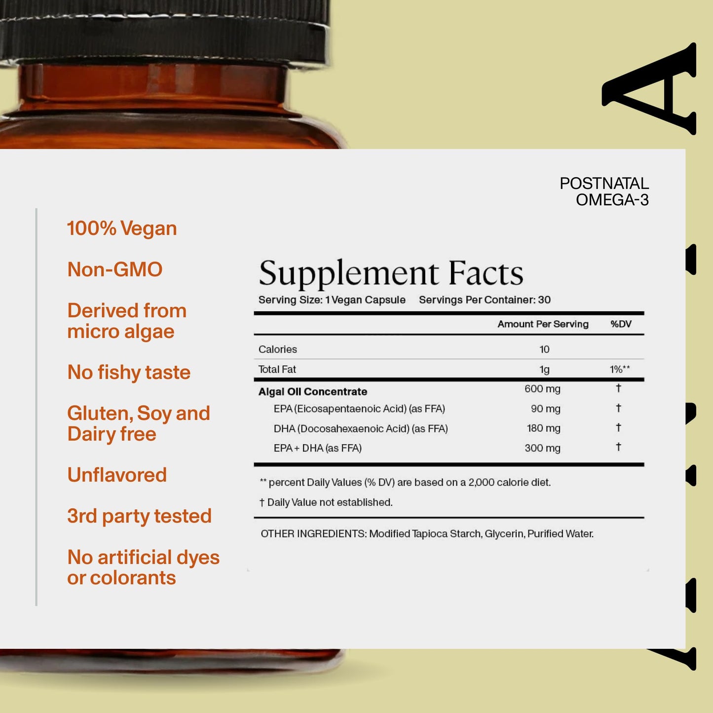 ANYA Postnatal Vitamin Bundle Postpartum Multivitamin with Vitamins C, D, B12, Zinc & Omega-3 with DHA and EPA for Breastfeeding, Lactation, and Hair Loss – Vegan, Non-GMO, Gluten-Free 2-Count Capsules