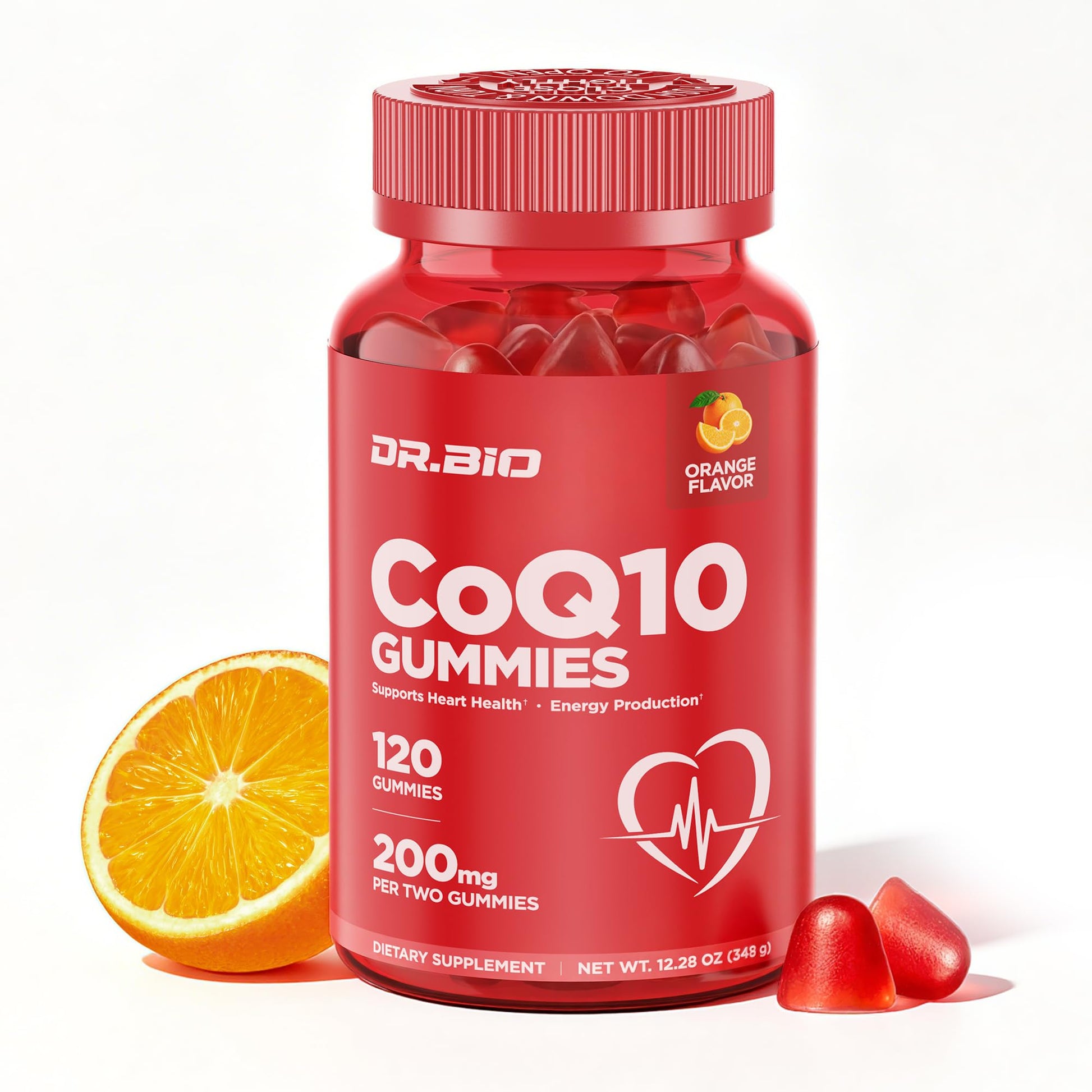 DR.BIO CoQ10 200mg Gummies with Vitamin E & Black Pepper Extract, 118 Gummies