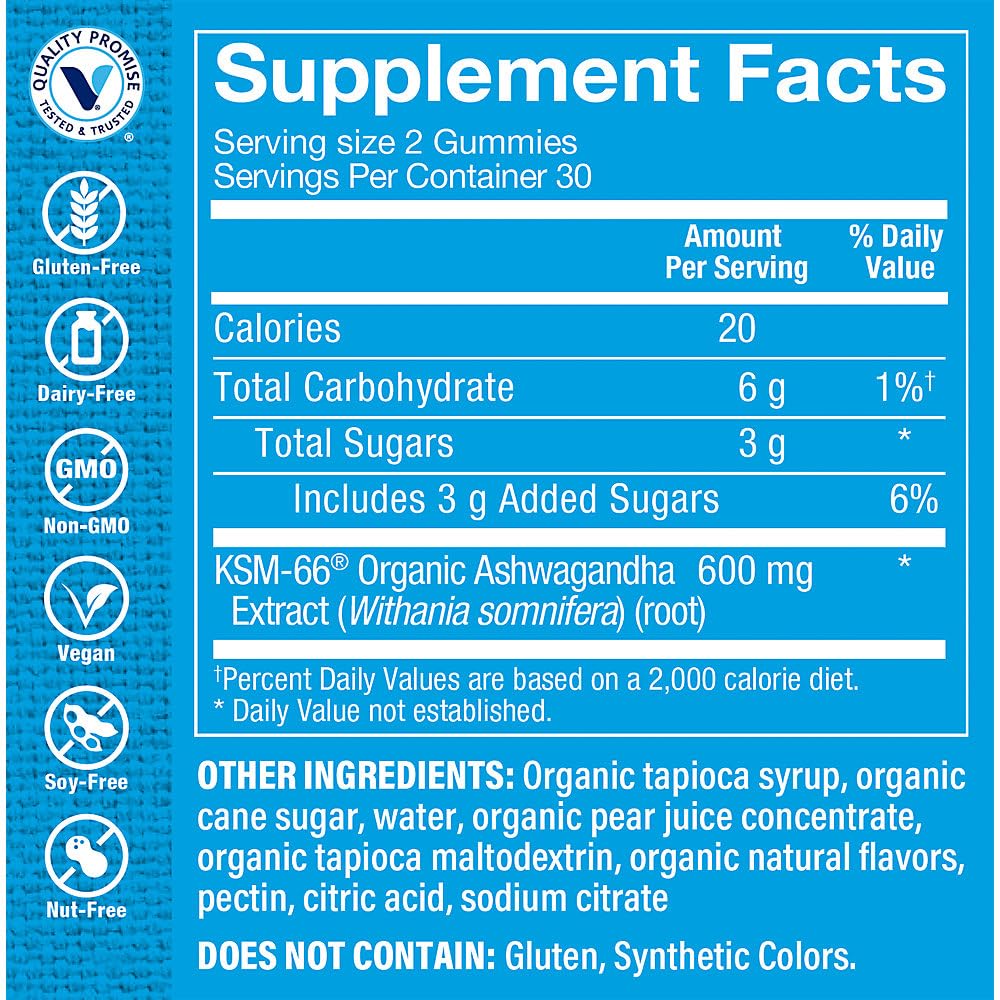 The Vitamin Shoppe Ashwagandha 600 MG 60 Gummies