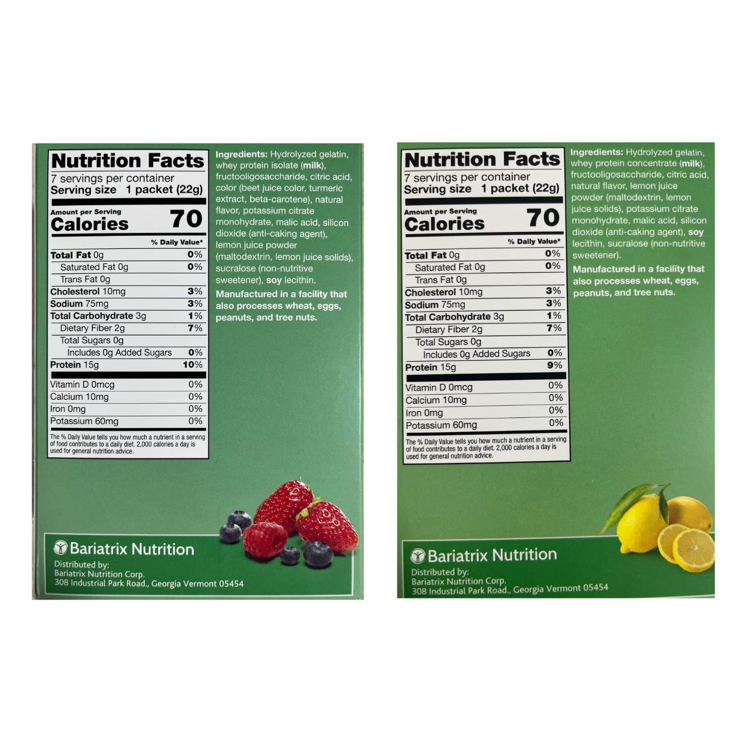 ProtiFit High Protein Berry Blast & Lemon Fruit Drink Powder, 2 Pack