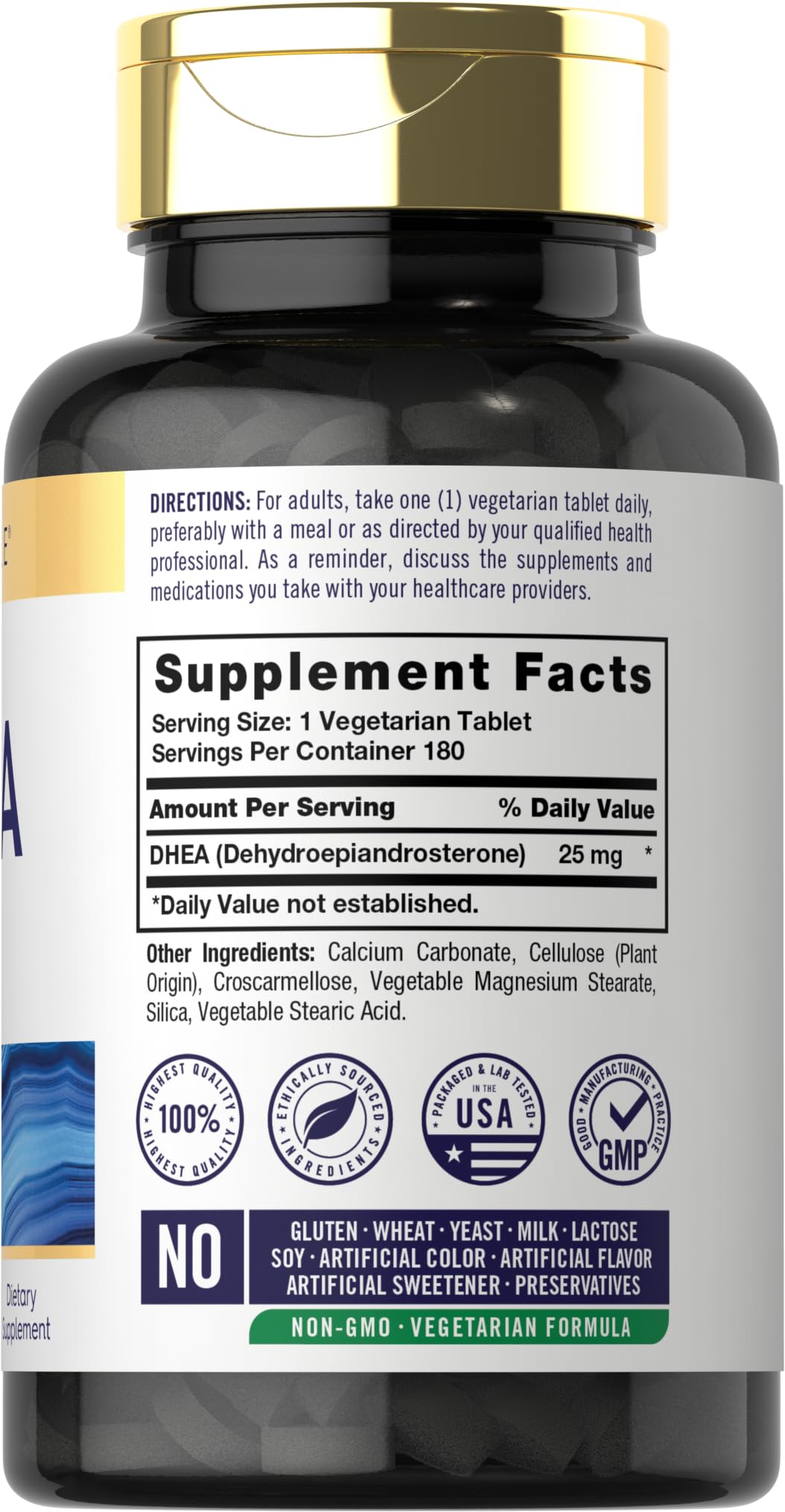 Carlyle DHEA Supplement for Women and Men 25mg Tablet, 180 Tablets