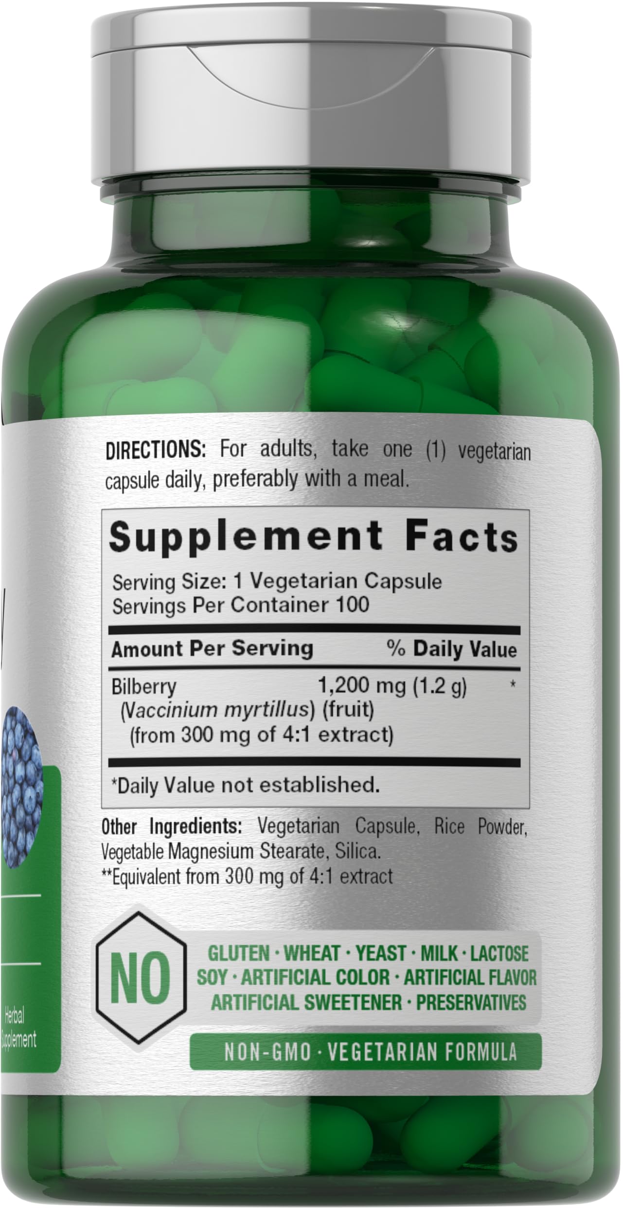Horbäach Bilberry Fruit Extract Capsule, 100 Capsules