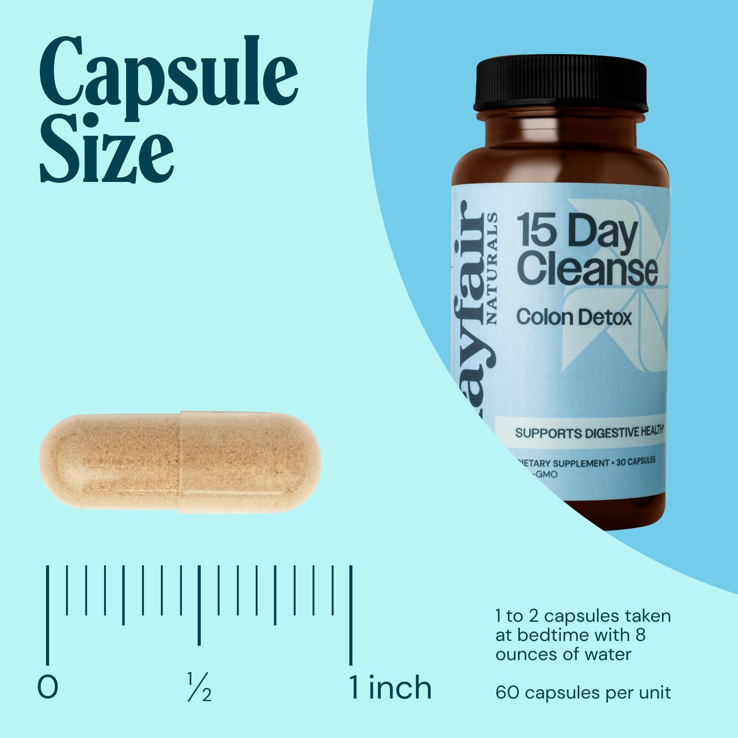 Mayfair Naturals 15 Day Cleanse Colon Detox Capsule 30 Count