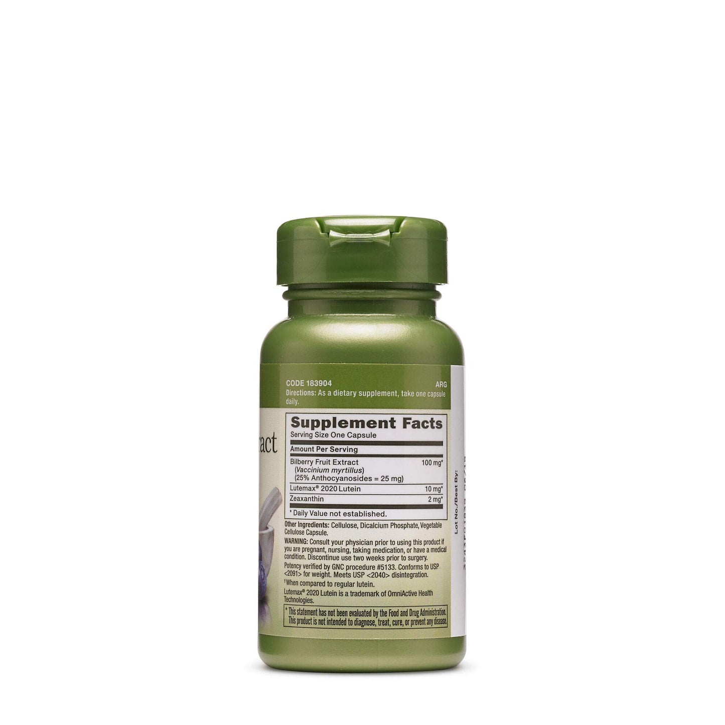 GNC Herbal Plus Bilberry Extract and Lutein Supplement, 120 Capsules
