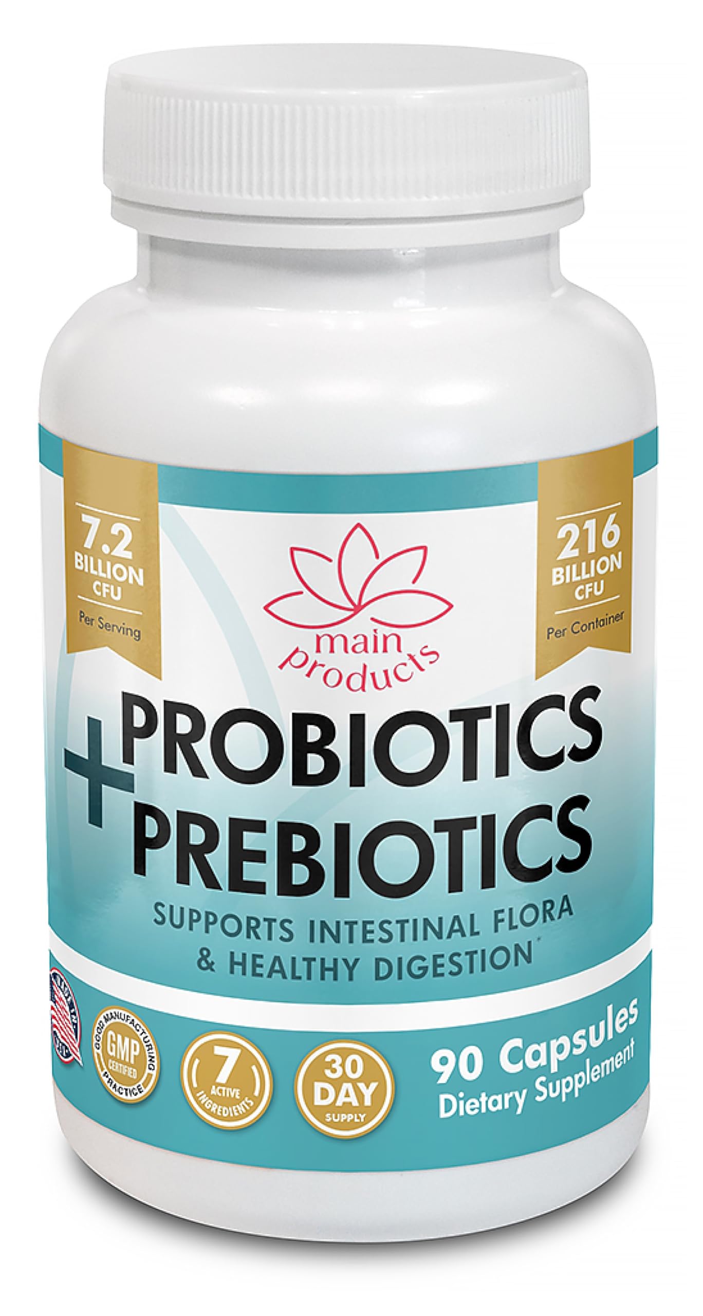 Main Products Probiotics and Prebiotics Capsule, 90 Capsules