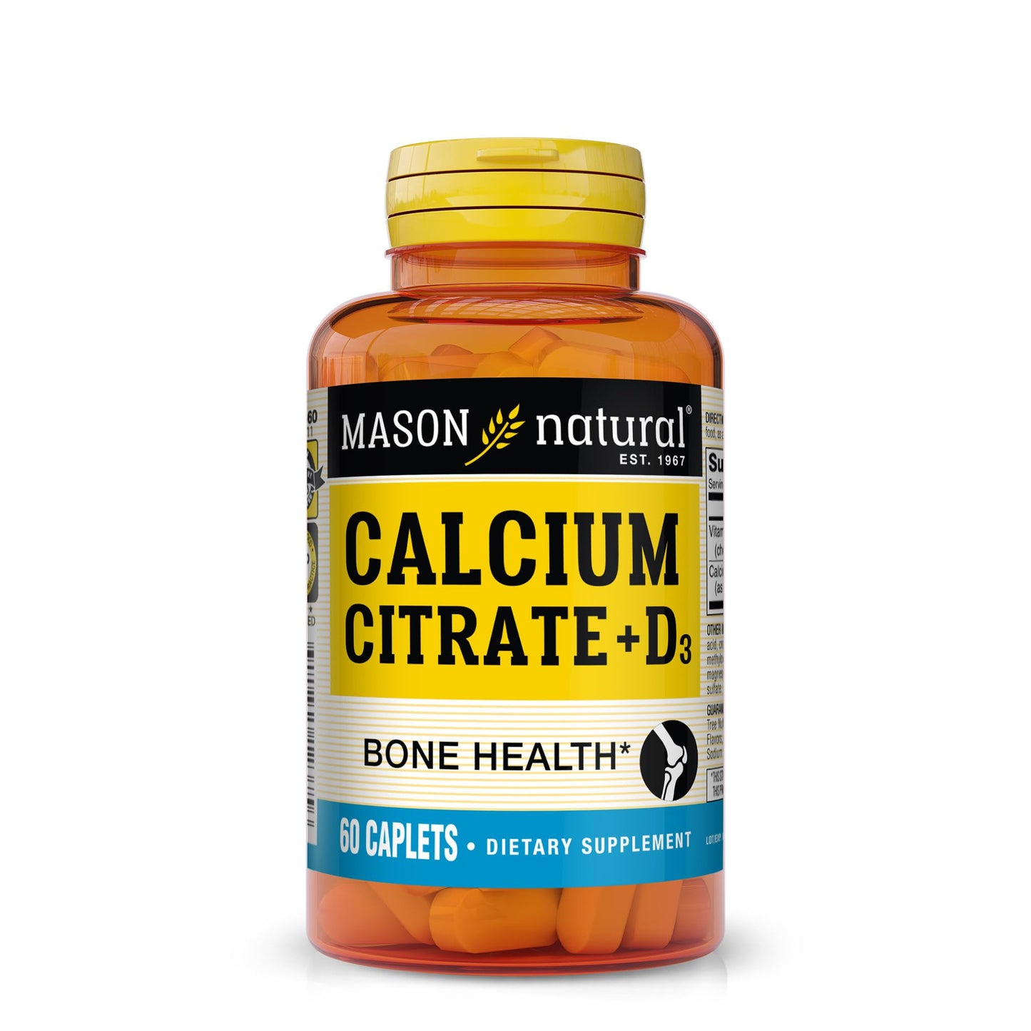 Mason Natural Calcium Citrate Plus Vitamin D3 Caplets 60 Count