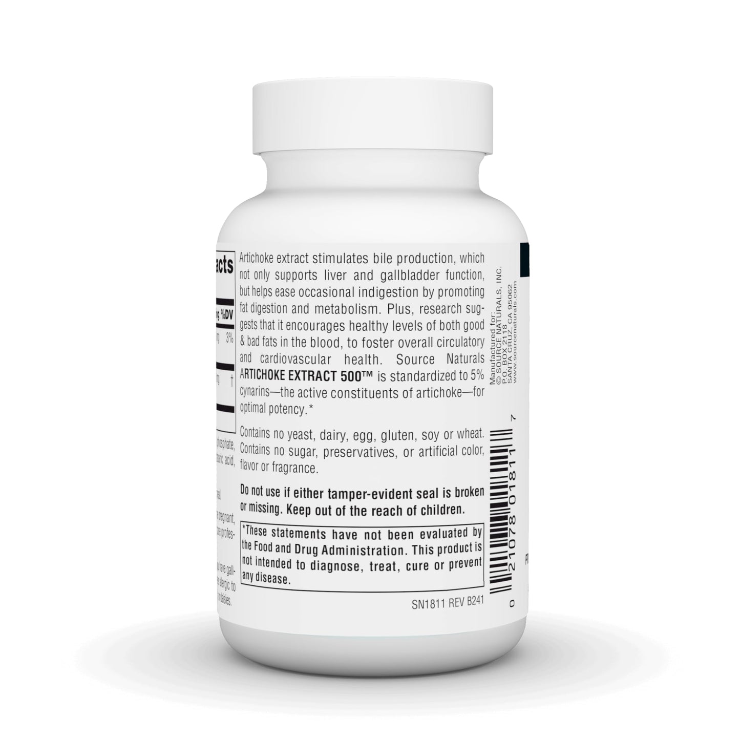 Source Naturals Artichoke Extract 500mg Tablet, 90 Tablets