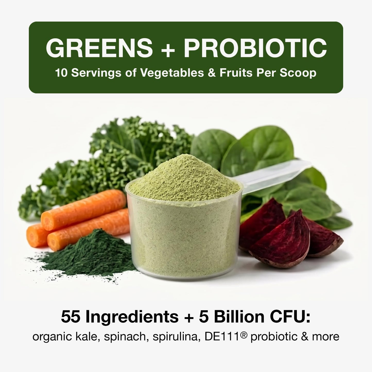 Biopharma Scientific NanoGreens + Probiotic Greens Powder 10.6 Ounce