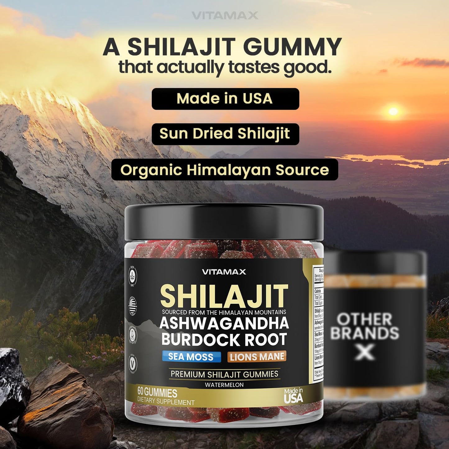 Vitamax Pure Shilajit Gummies 60 Count